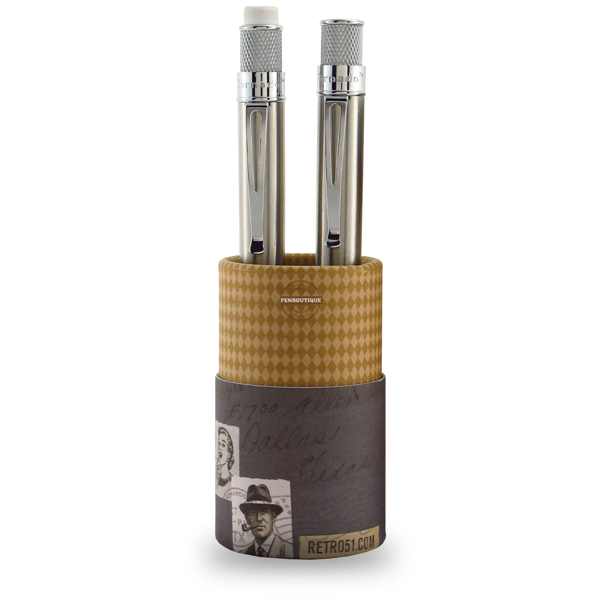 Retro 51 Tornado Stainless Pen Set-Pen Boutique Ltd