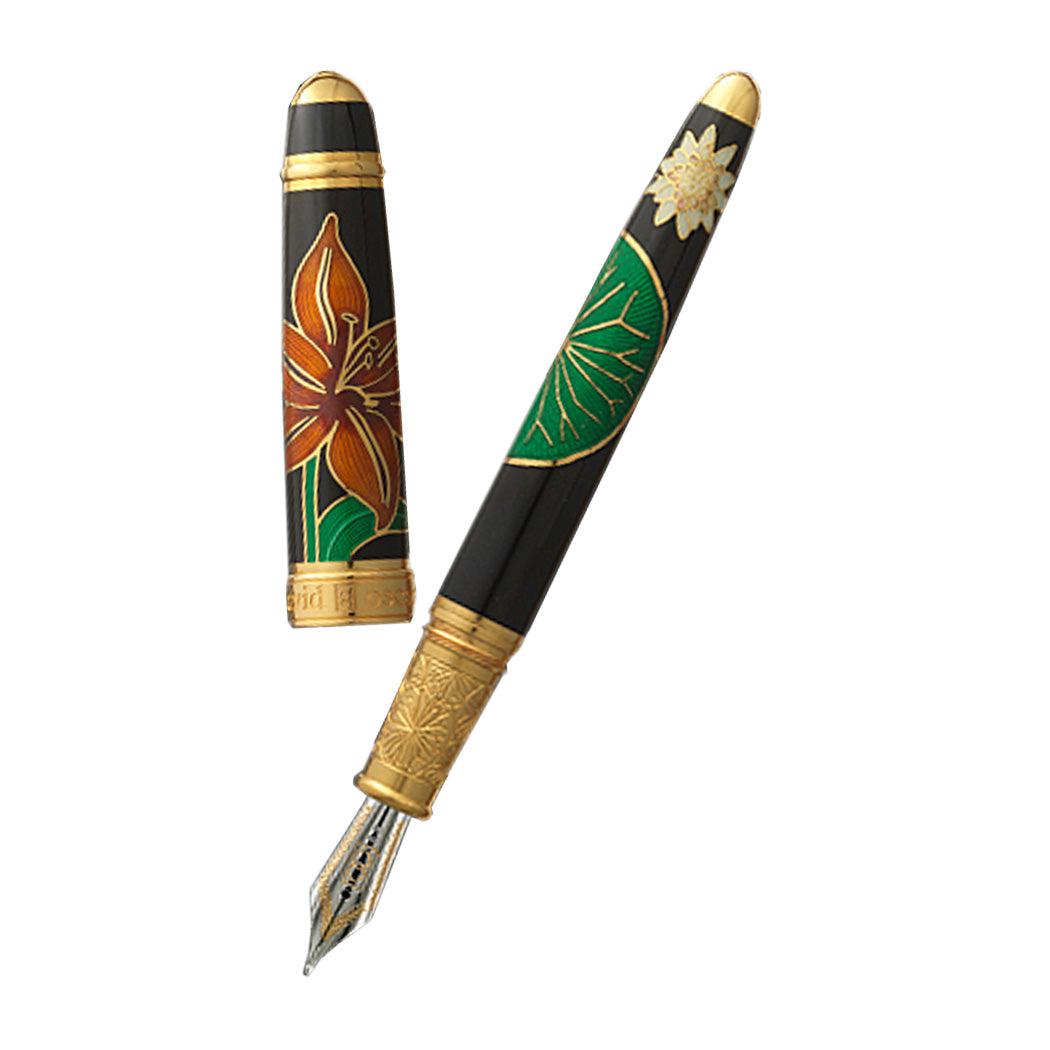 David Oscarson Lily Fountain Pen - Black, Saffron, Citrine, Ruby and Emerald-Pen Boutique Ltd
