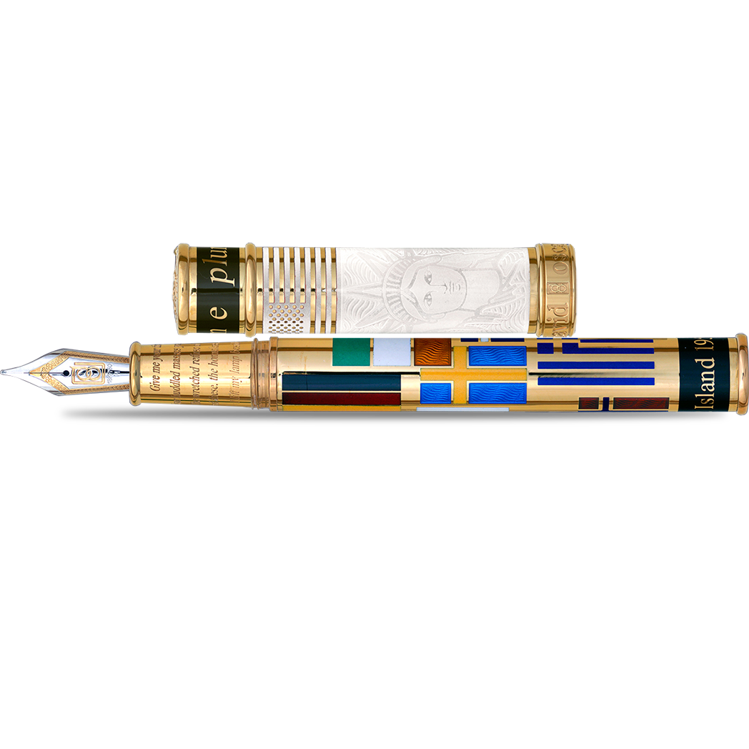 David Oscarson Ellis Island Fountain Pen - White-Pen Boutique Ltd