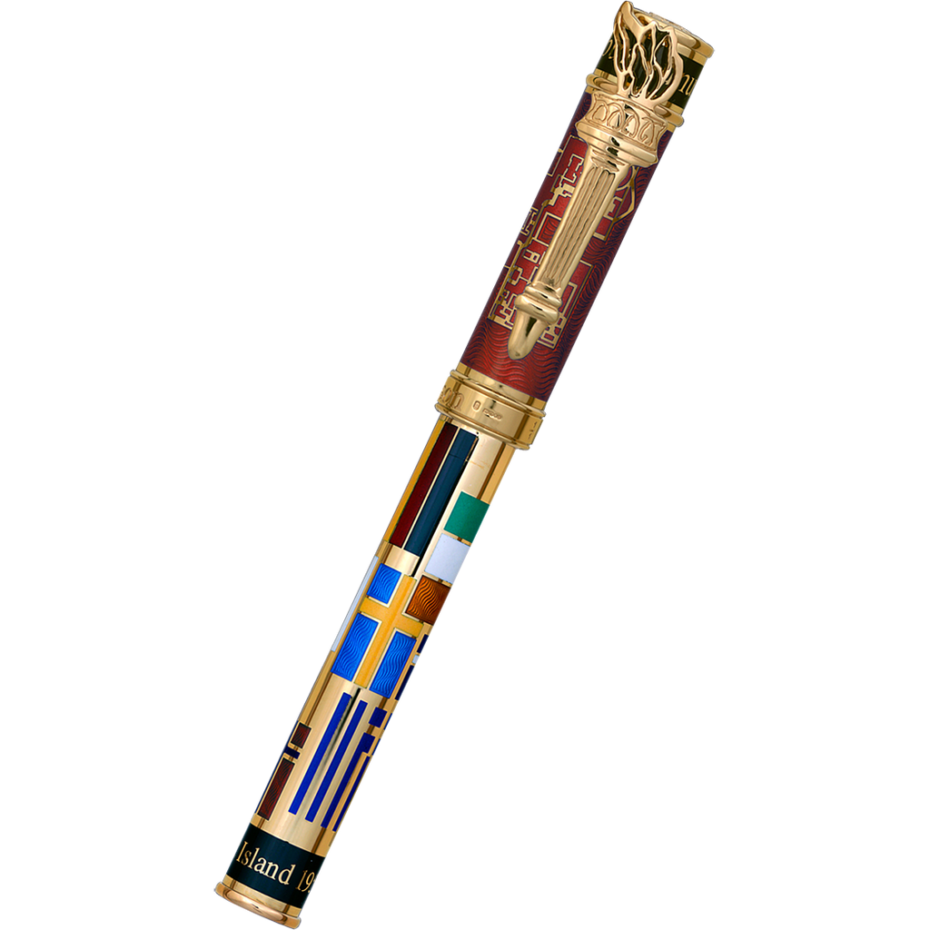 David Oscarson Ellis Island Rollerball Pen - Ruby Red-Pen Boutique Ltd