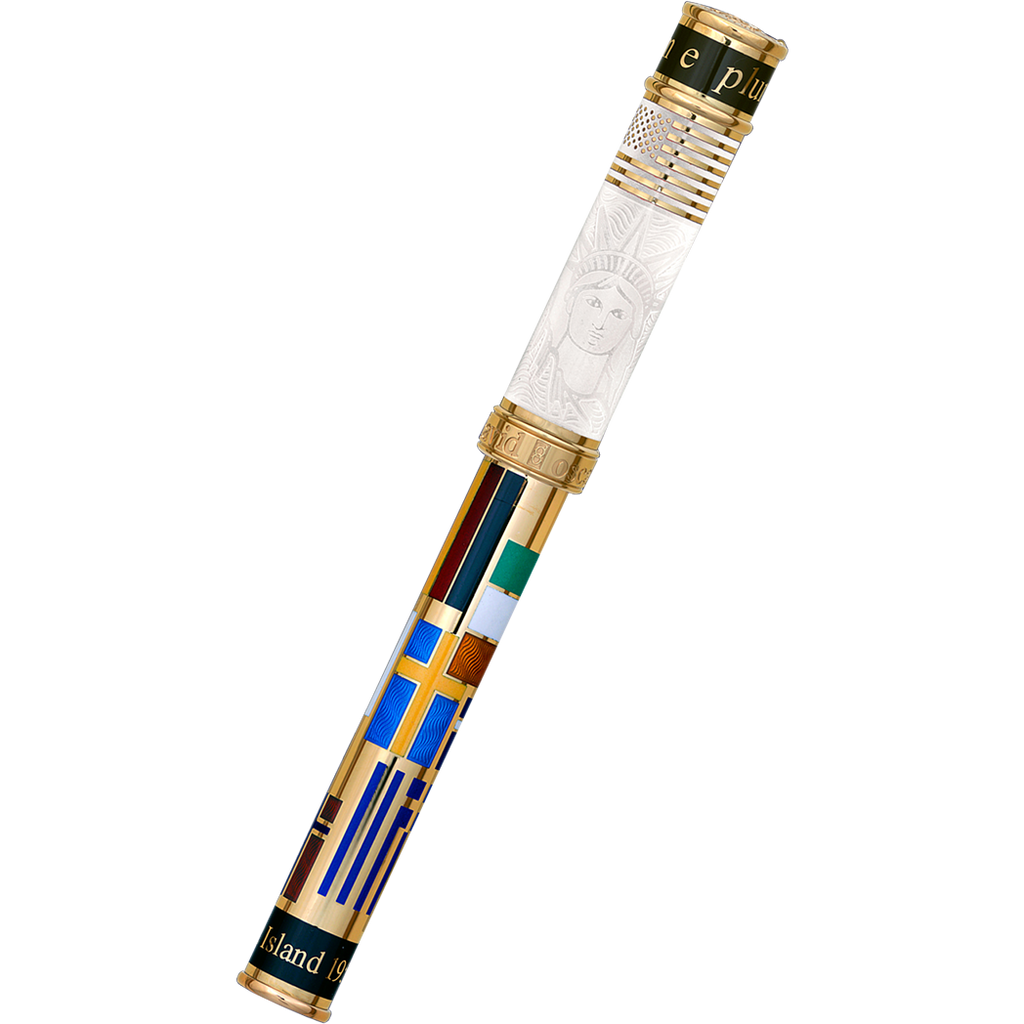 David Oscarson Ellis Island Rollerball Pen - White-Pen Boutique Ltd