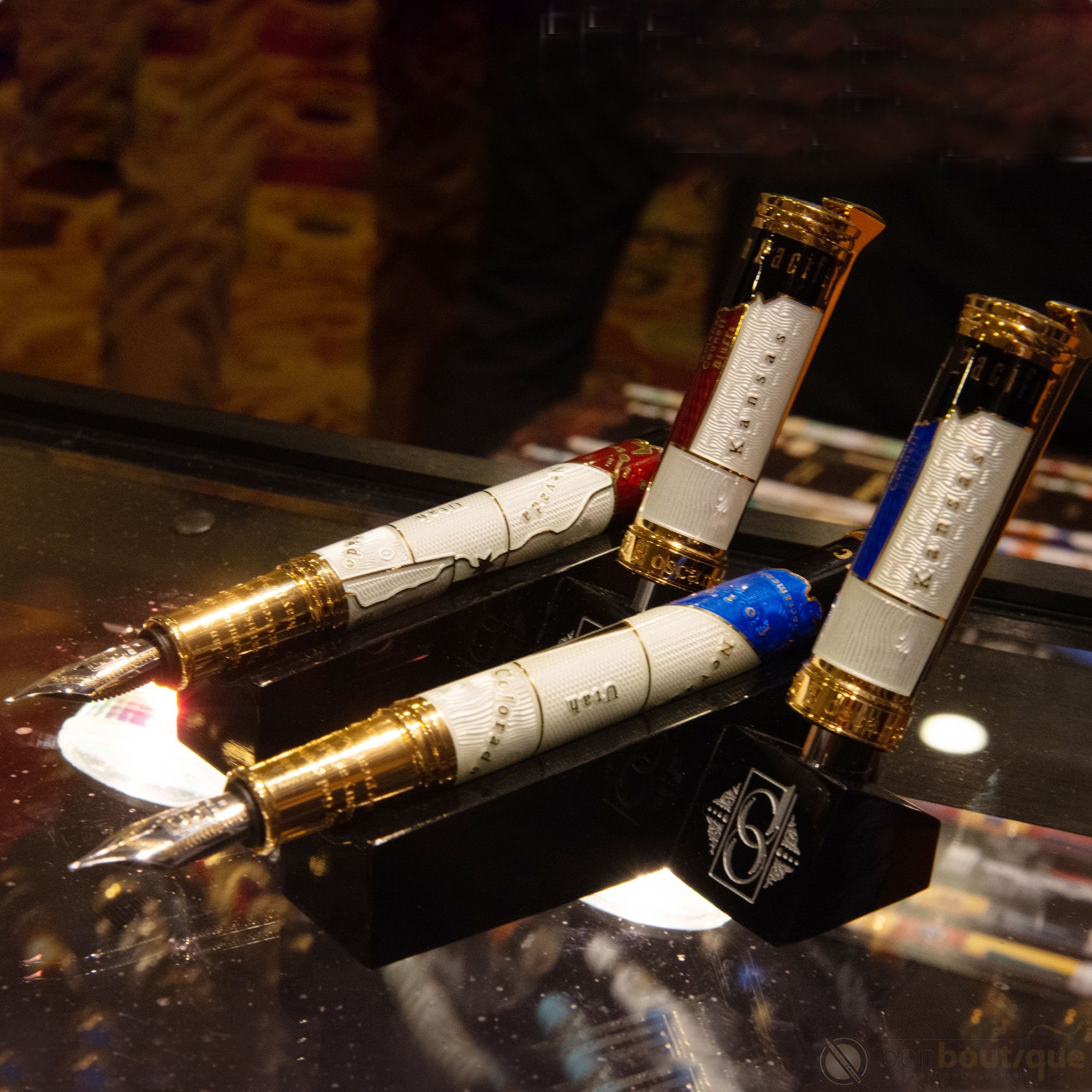 David Oscarson Golden Spike Fountain Pen - Ruby Red-Pen Boutique Ltd
