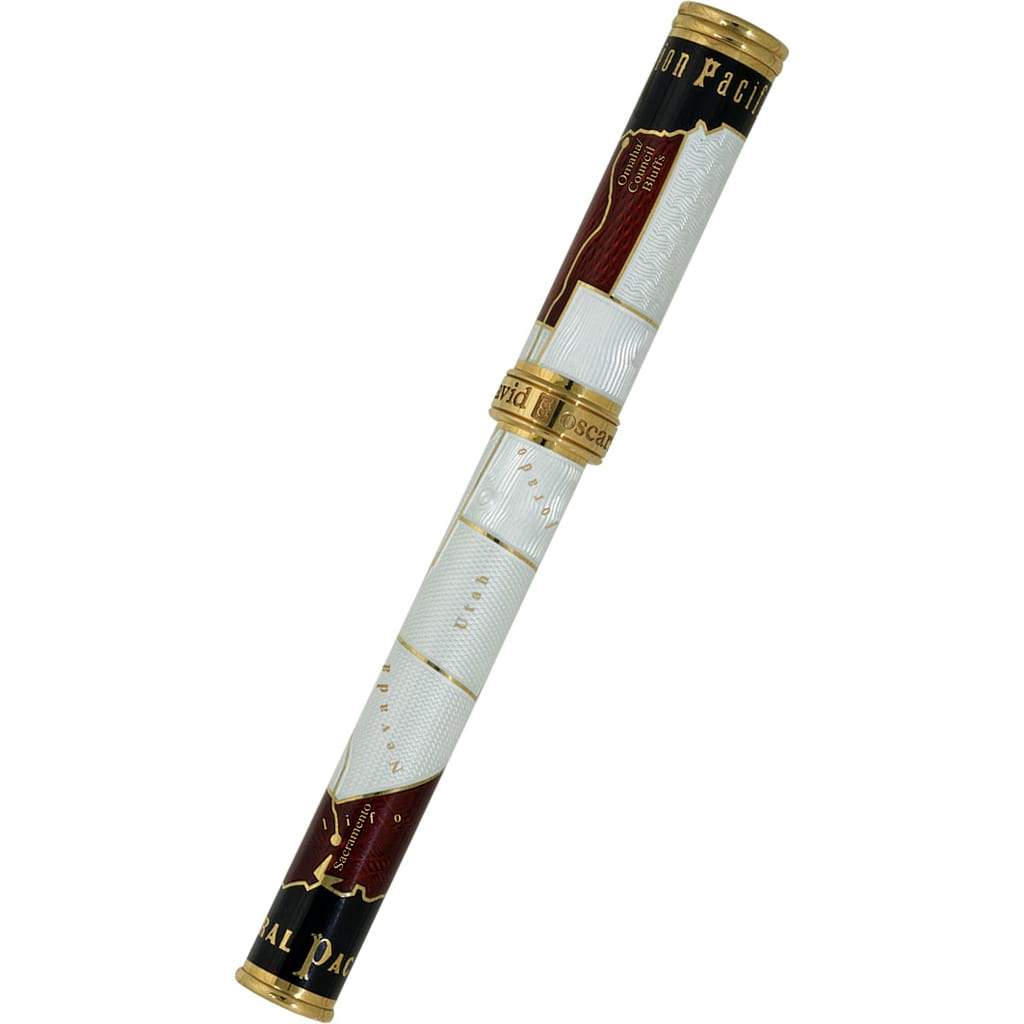 David Oscarson Golden Spike Fountain Pen - Ruby Red - Pen Boutique Ltd