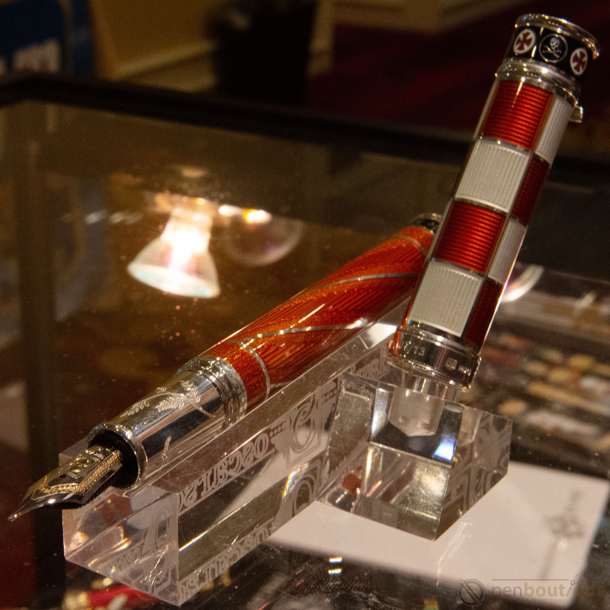 David Oscarson Jacques de Molay Fountain Pen - Red-Pen Boutique Ltd