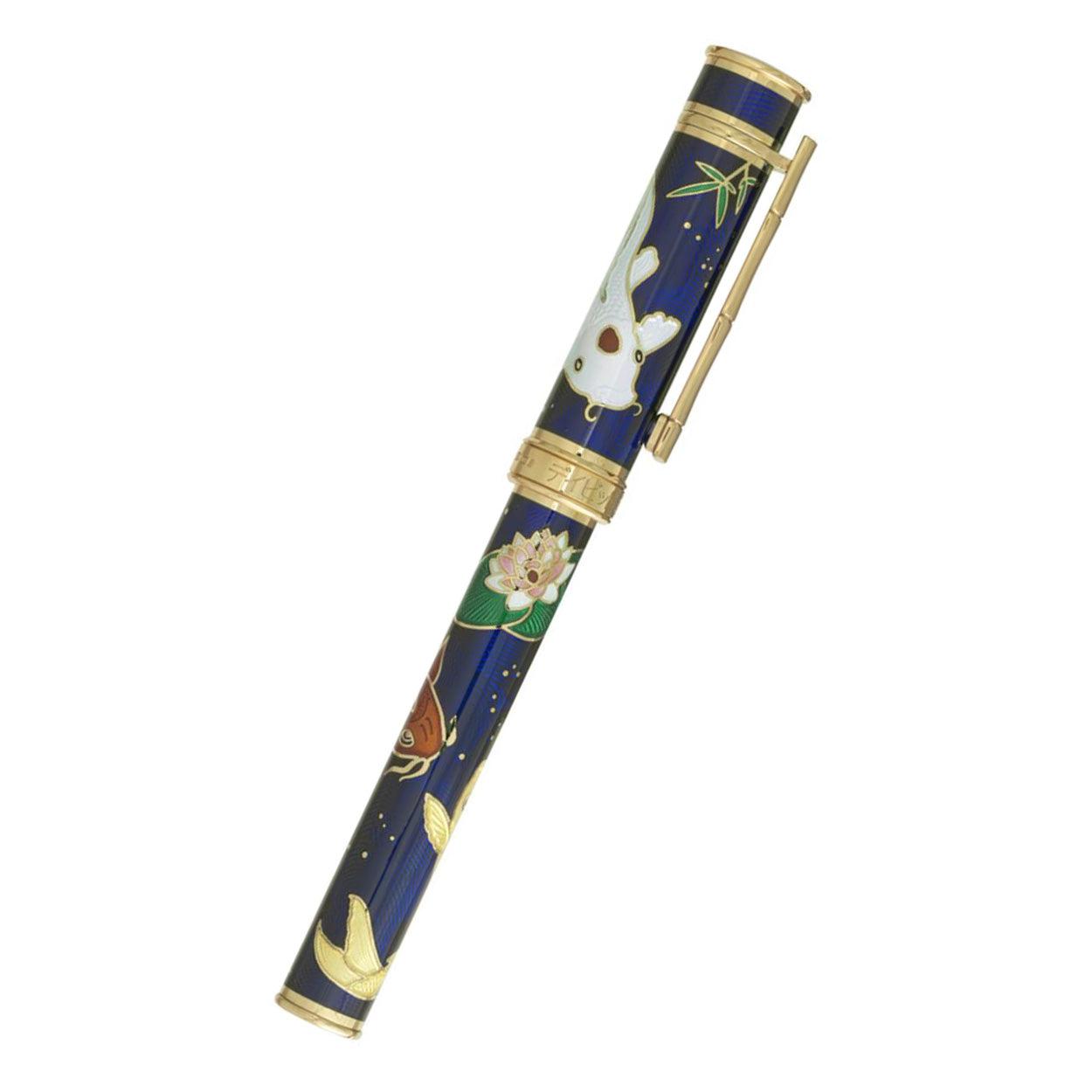 David Oscarson Koi Hard Enamel Sapphire Blue Fountain Pen-Pen Boutique Ltd