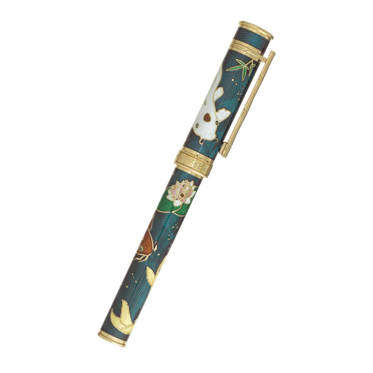 David Oscarson Koi Hard Enamel Translucent Teal Fountain Pen-Pen Boutique Ltd