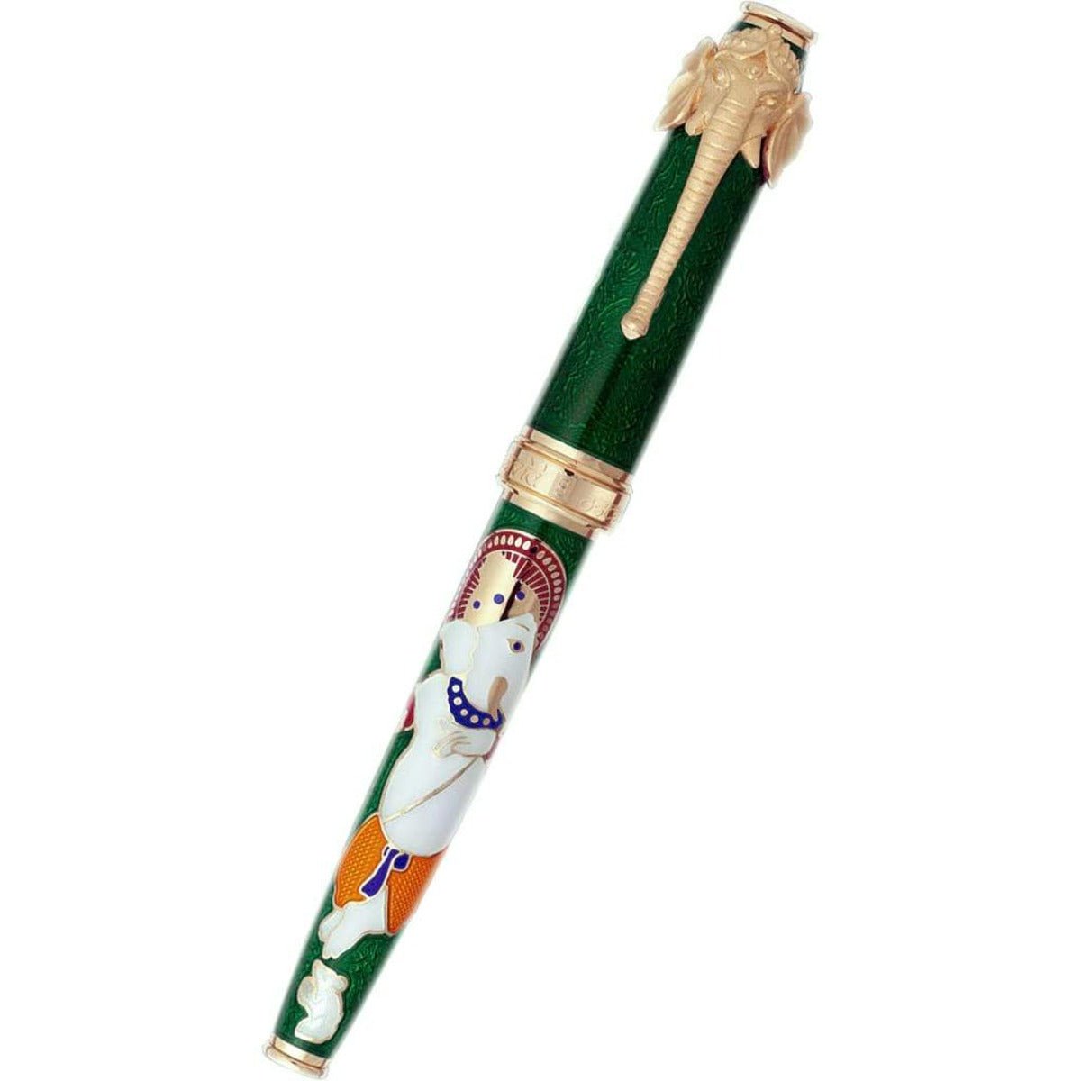 David Oscarson Lord Ganesha Fountain Pen - Emerald Green - Pen Boutique Ltd