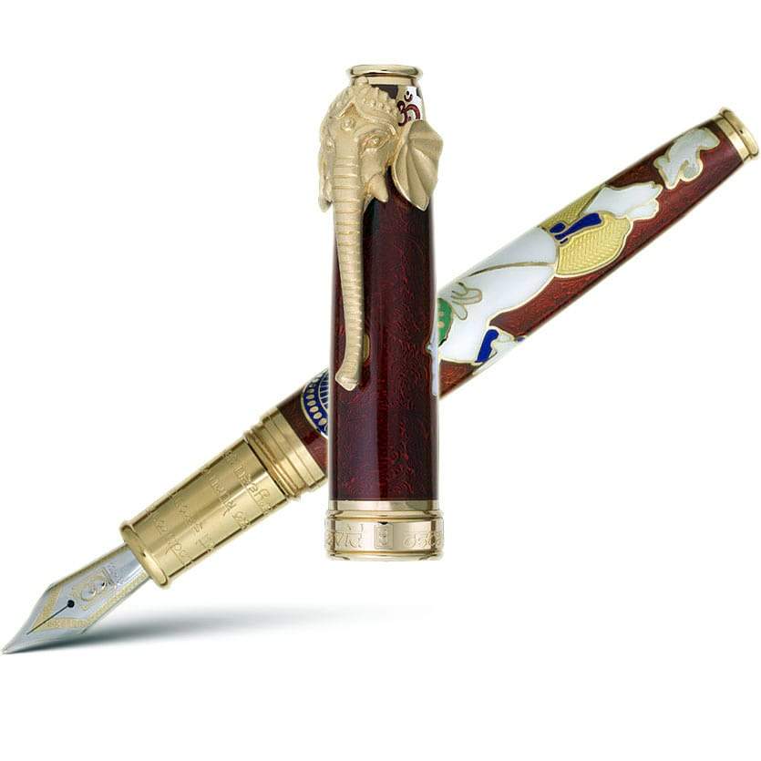 David Oscarson Lord Ganesha Fountain Pen - Ruby Red - Pen Boutique Ltd
