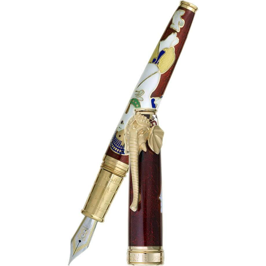 David Oscarson Lord Ganesha Fountain Pen - Ruby Red - Pen Boutique Ltd