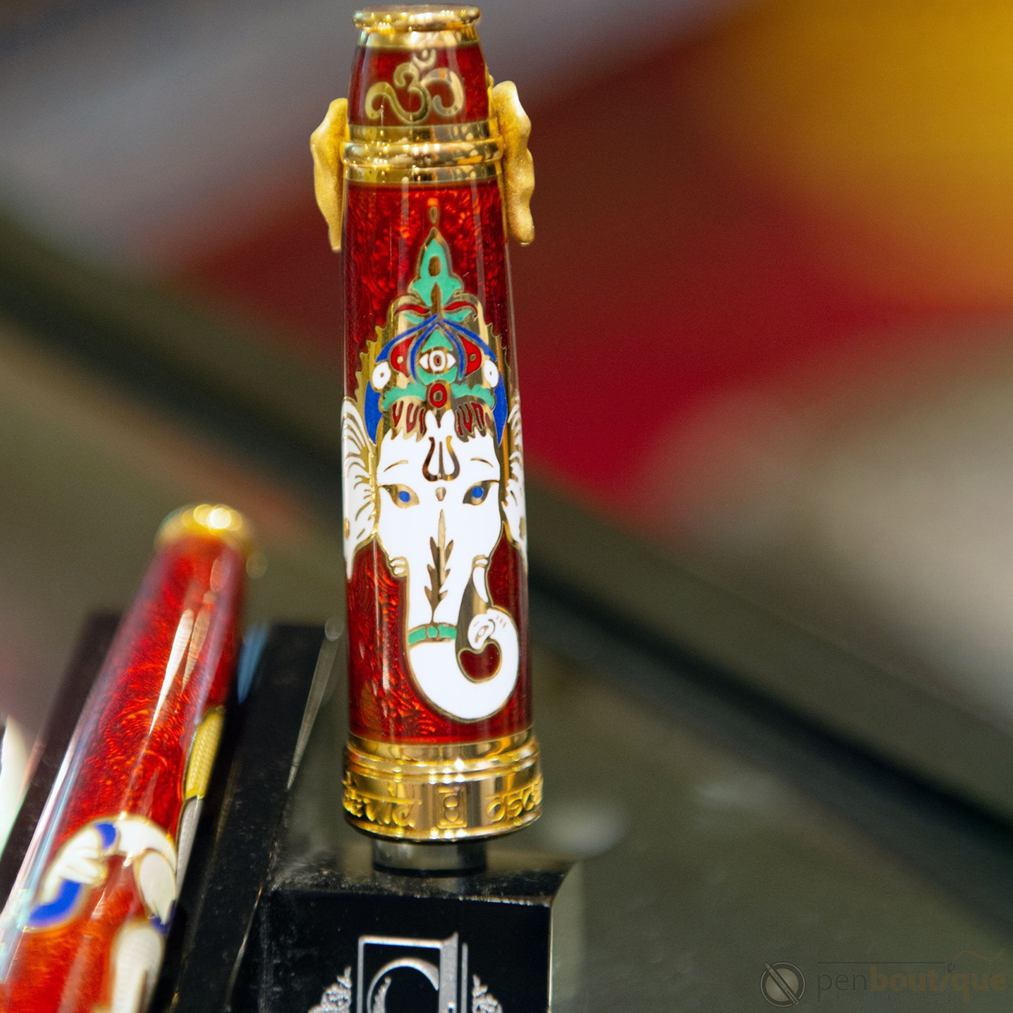 David Oscarson Lord Ganesha Rollerball Pen - Ruby Red-Pen Boutique Ltd