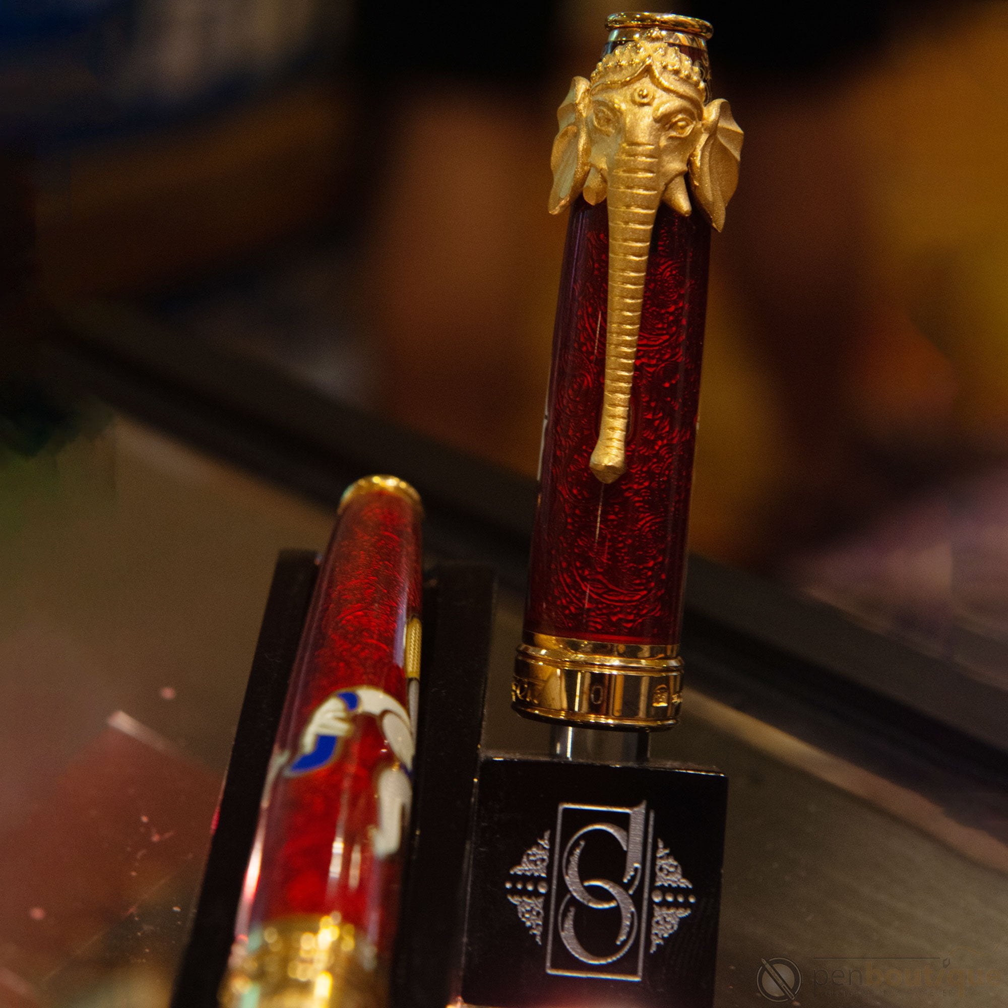 David Oscarson Lord Ganesha Rollerball Pen - Ruby Red-Pen Boutique Ltd
