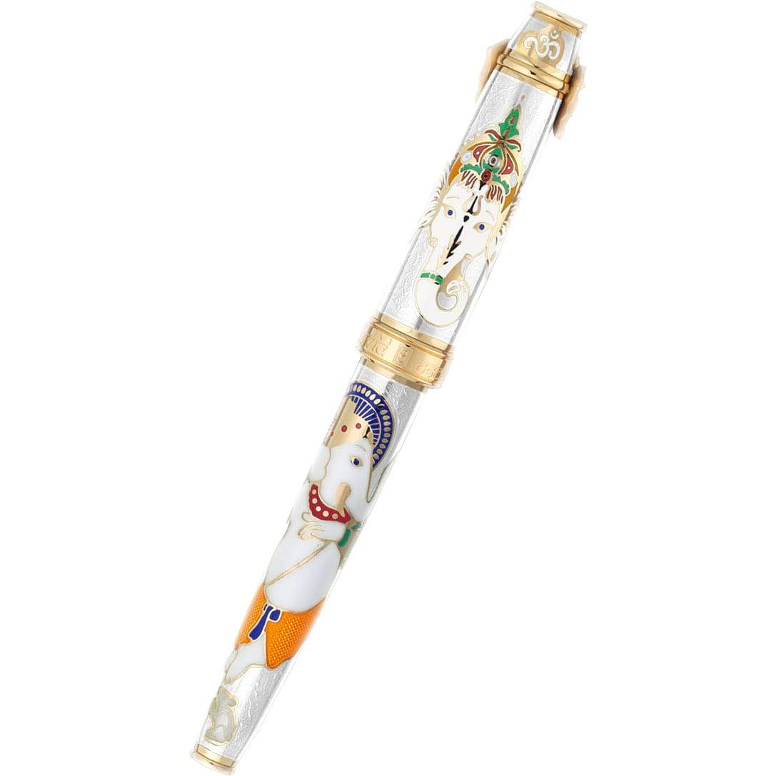 David Oscarson Lord Ganesha Rollerball Pen - White-Pen Boutique Ltd