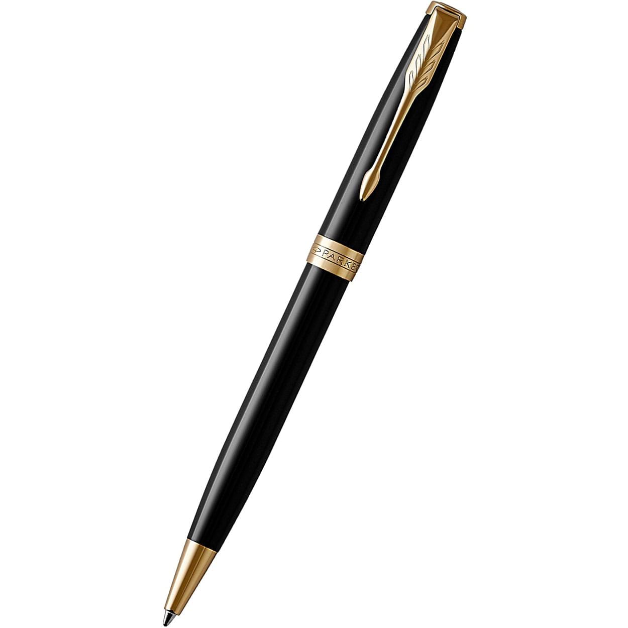 Parker Sonnet Black Lacquer with Gold Trim Ballpoint Pen-Pen Boutique Ltd