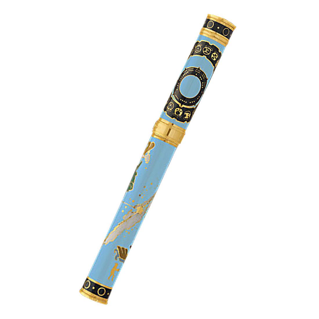 David Oscarson 2012 End of Days Rollerball Pen - Azure Blue-Pen Boutique Ltd