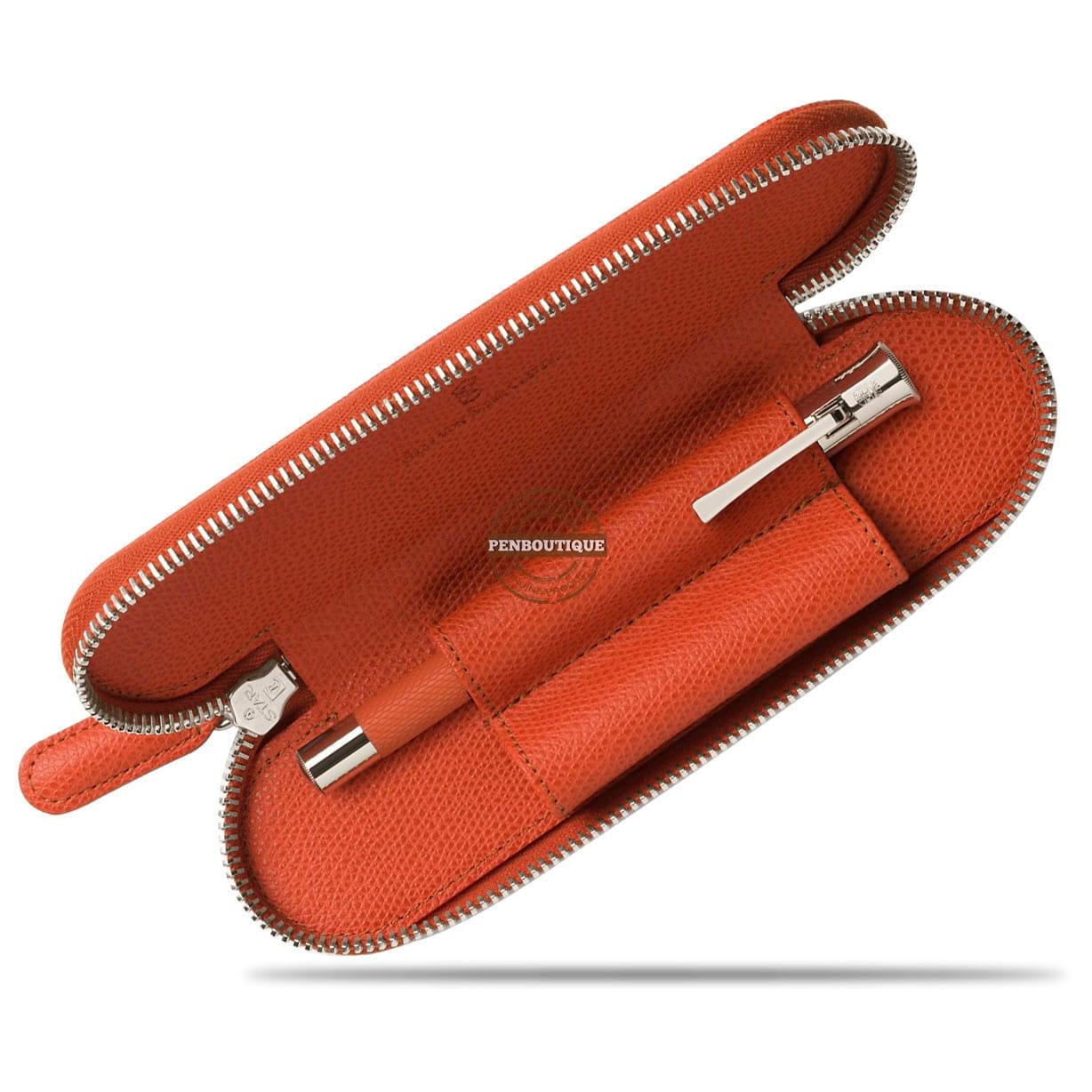 Graf Von Faber-Castell Burned Orange Double Pen Case-Pen Boutique Ltd