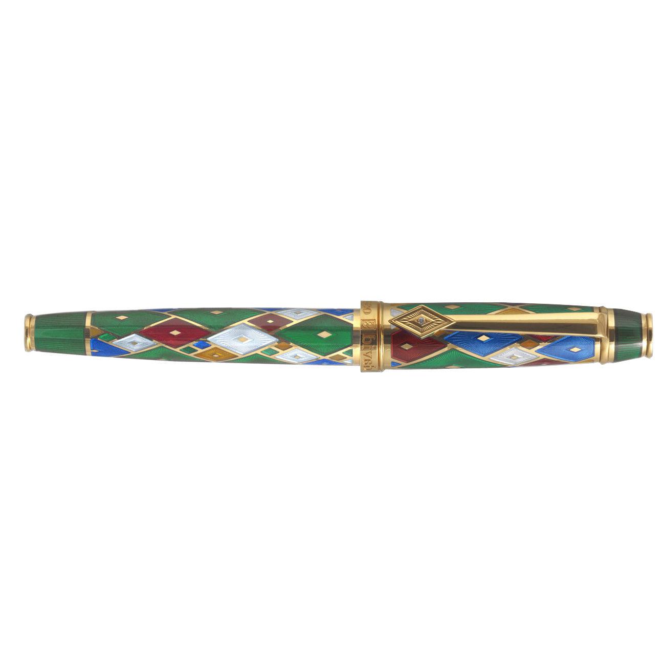 David Oscarson Harlequin Rollerball Pen - Emerald Green-Pen Boutique Ltd