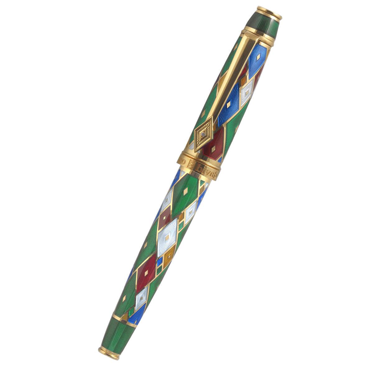 David Oscarson Harlequin Rollerball Pen - Emerald Green-Pen Boutique Ltd
