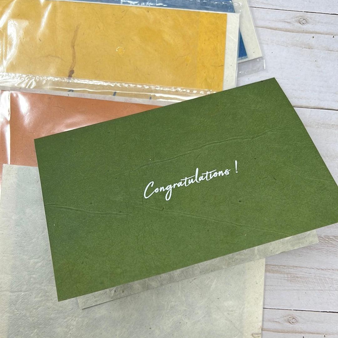 Monk Paper Congratulation Card with Natural Envelope with assortment - pack of 6 - Pen Boutique Ltd