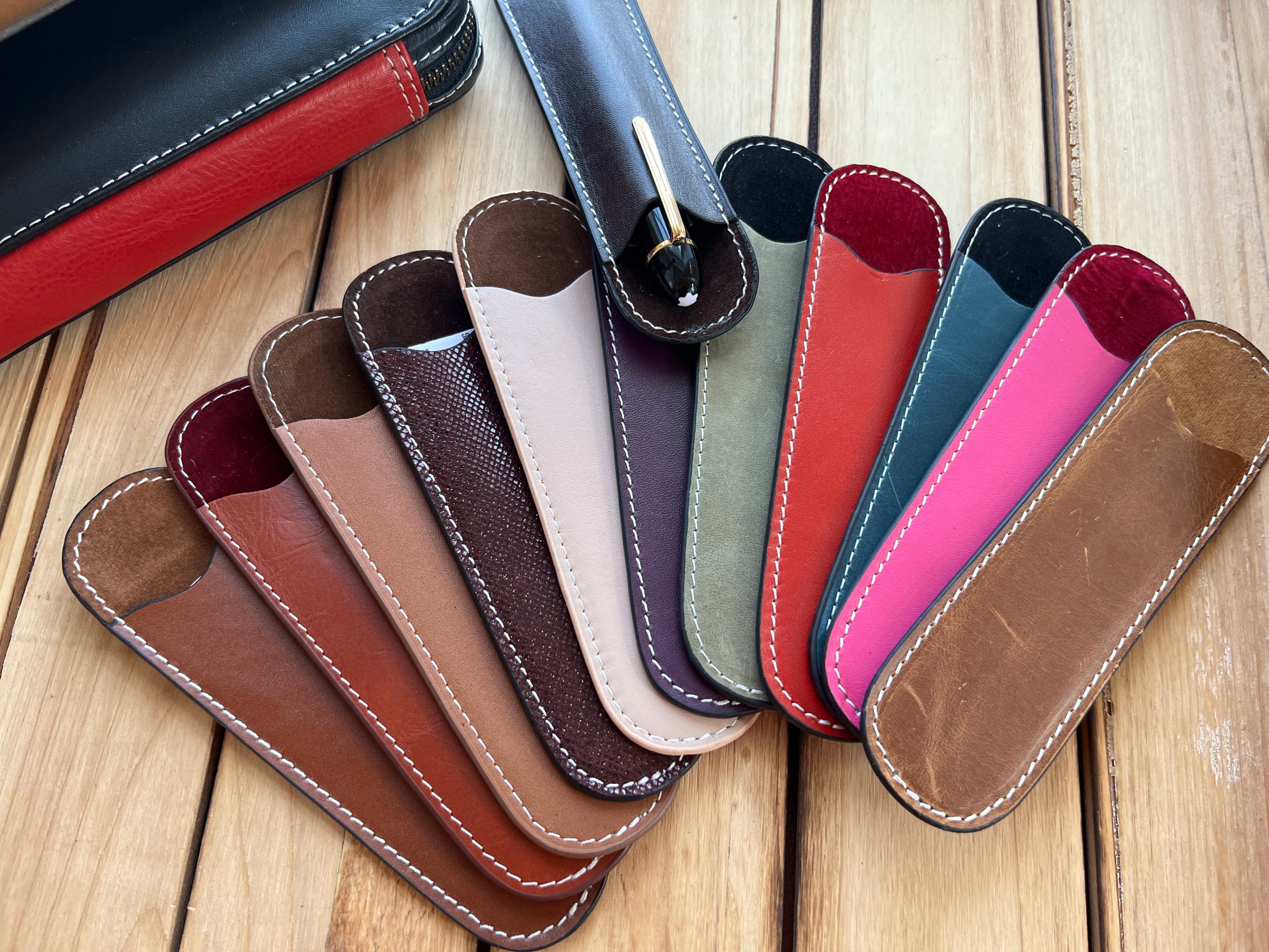 Pen Boutique Yak Leather Single Pen Sleeve - Nude - Pen Boutique Ltd