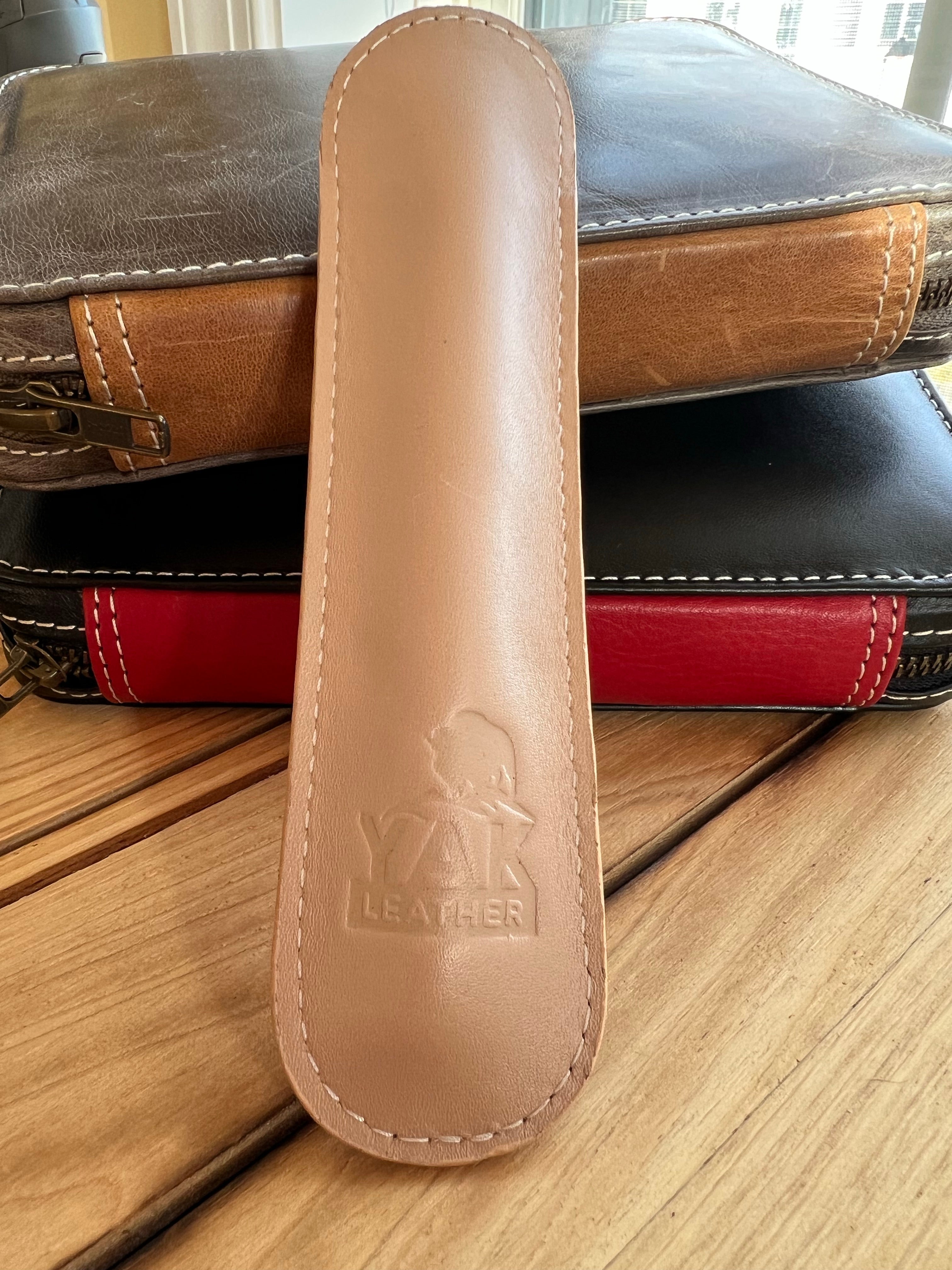 Pen Boutique Yak Leather Single Pen Sleeve - Nude - Pen Boutique Ltd