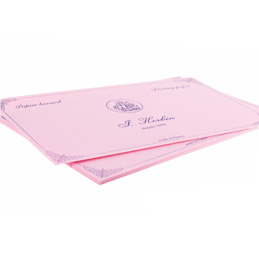 J. Herbin 10 Blotting Paper Pad Refill - Pink color 4 3/4x6 1/3"" - Pen Boutique Ltd