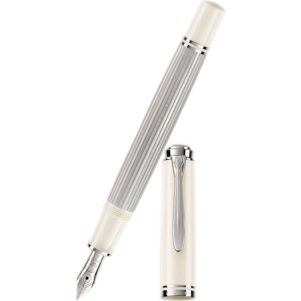 Pelikan Souveran Fountain Pen - M405 Silver-White-Pen Boutique Ltd