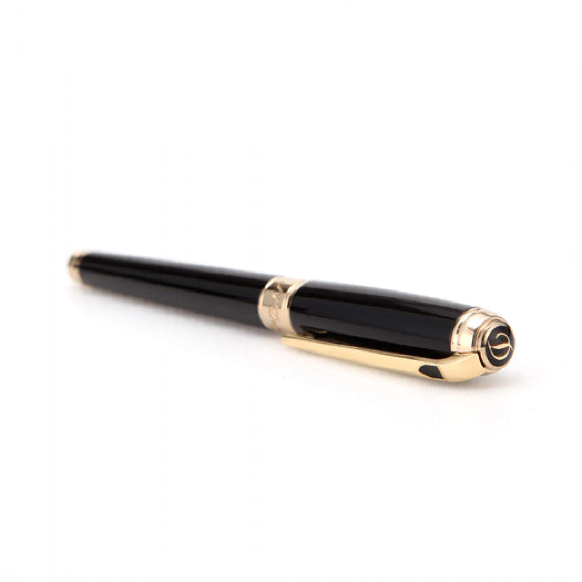 S T Dupont Line D Fountain Pen - Gold - Black - Pen Boutique Ltd