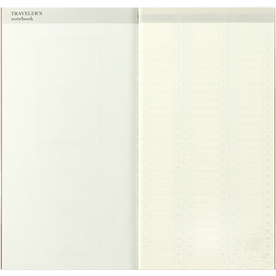 Traveler's Notebook 018 Refill - Regular Size - Free Diary weekly Vertical - Pen Boutique Ltd