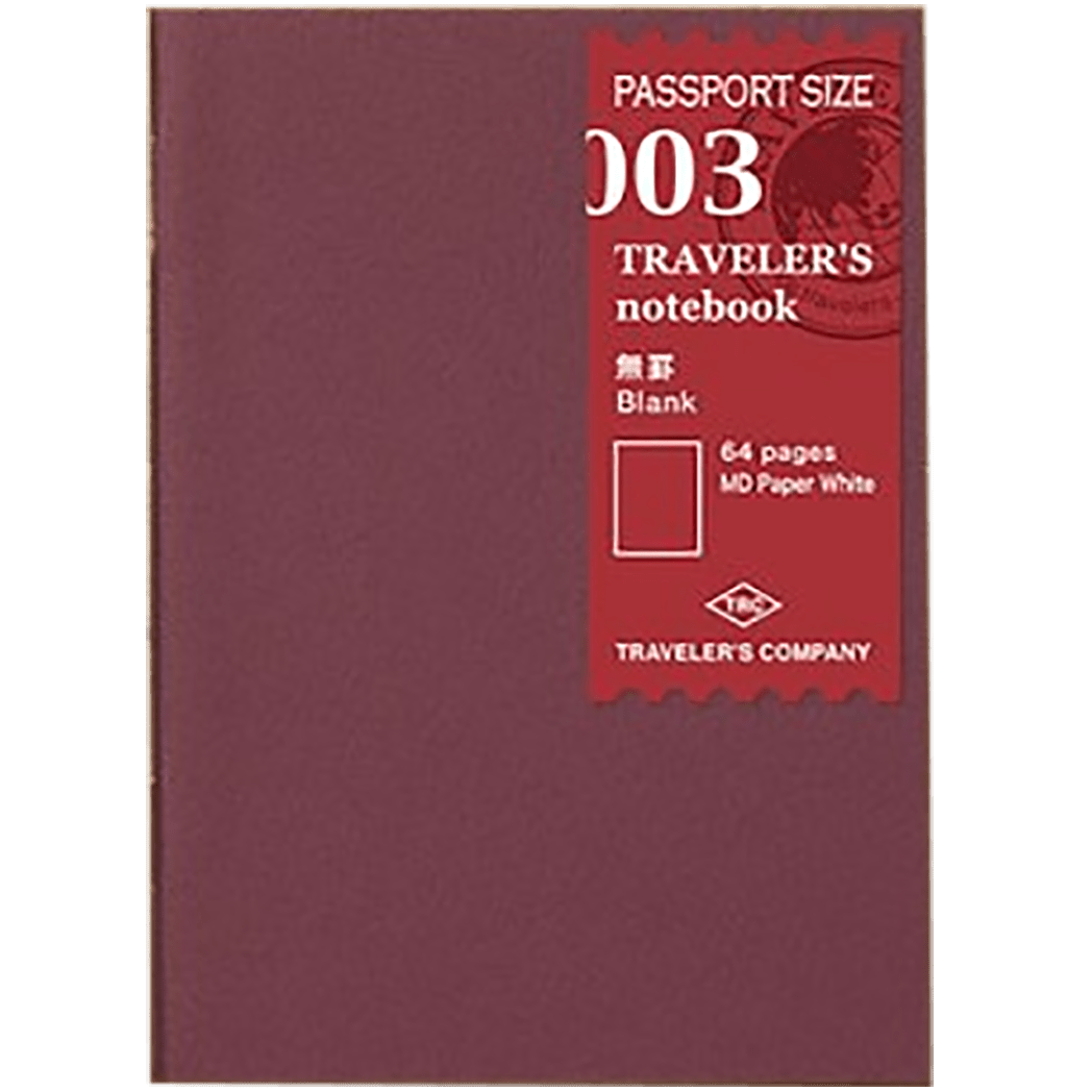 Traveler's Notebook P03 Refill - Passport Size - MD Paper Blank - Pen Boutique Ltd