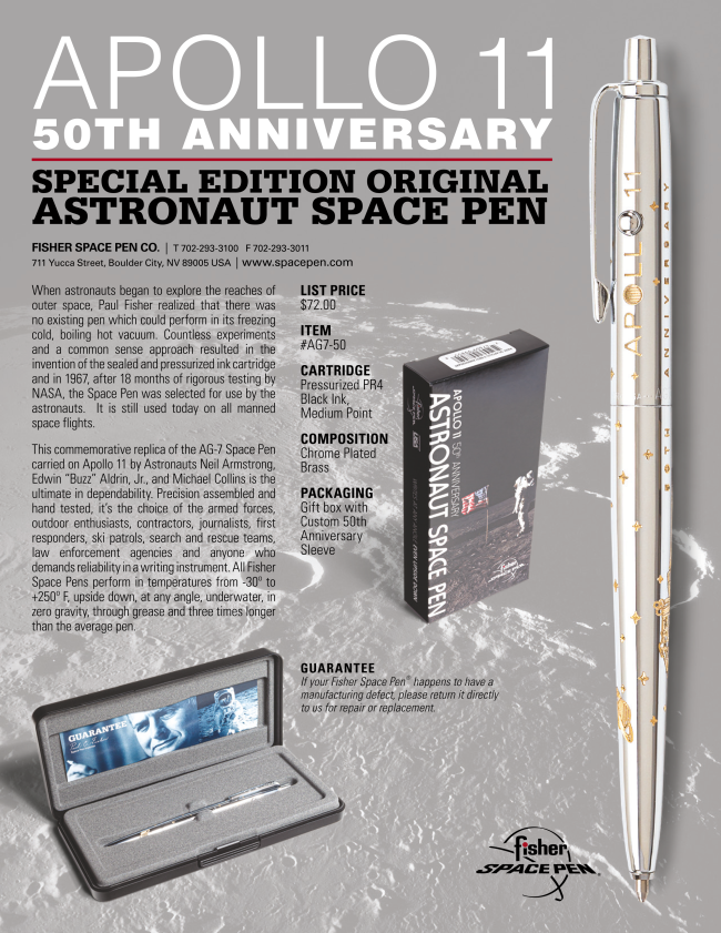 Fisher Space Pen Apollo 11 Astronaut Ballpoint Pen (Special Edition)-The Pen Boutique
