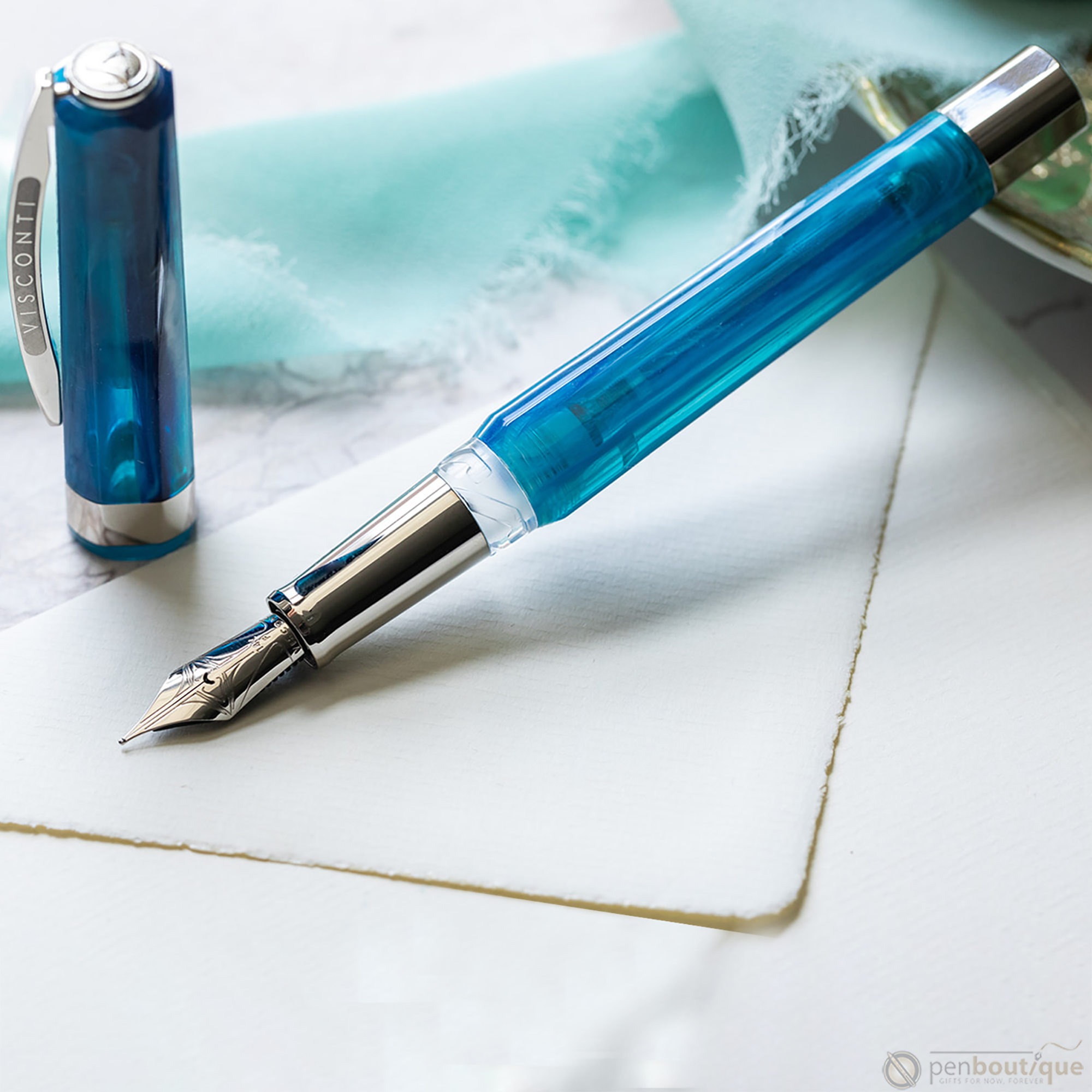 Visconti Opera Demo Carousel Fountain Pen - Blue Cotton Candy-Pen Boutique Ltd