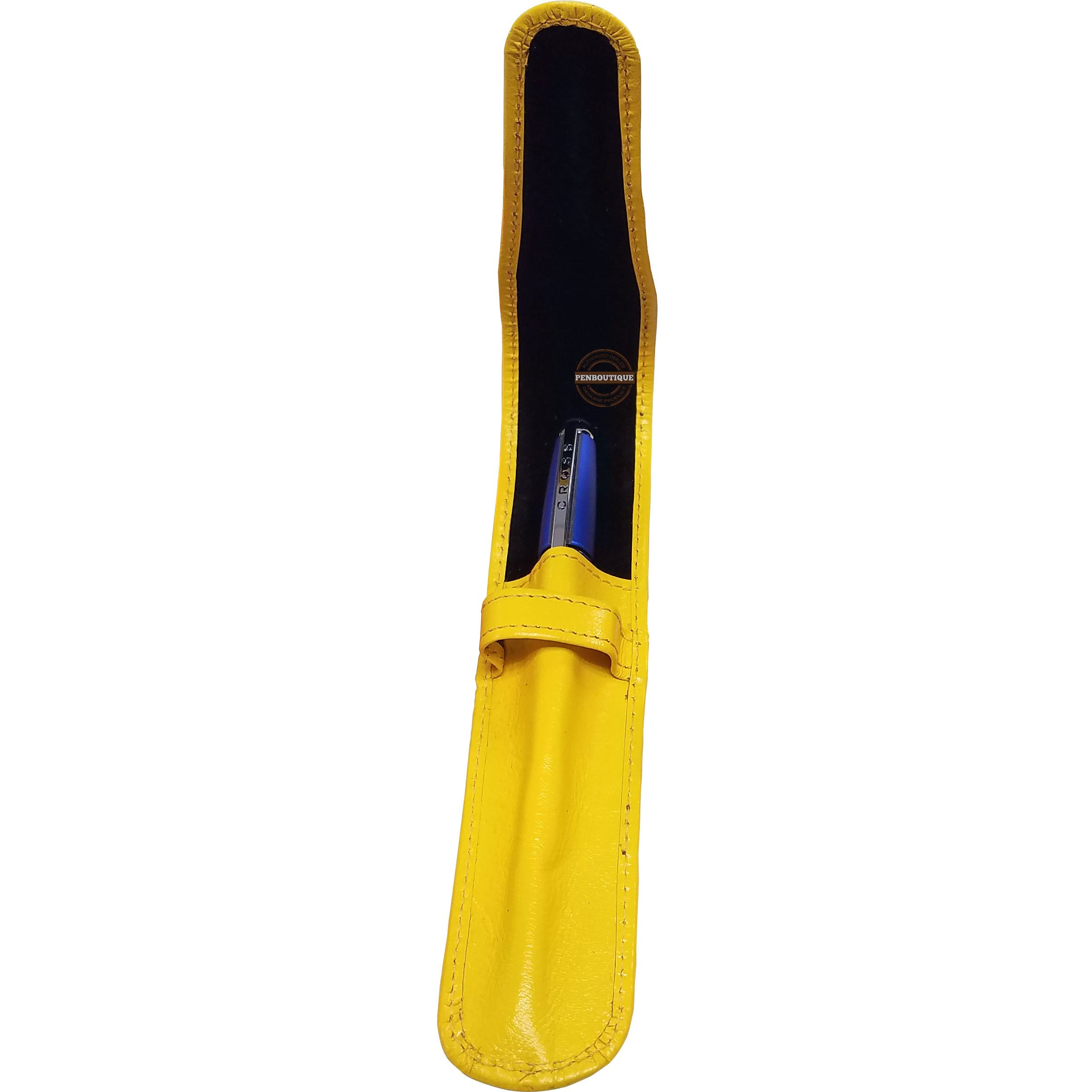 Yak Leather Single Case with Flap - Limoncello-Pen Boutique Ltd
