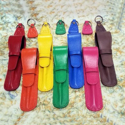 Yak Leather Single Pen Cases with Flap - Pen Boutique Ltd