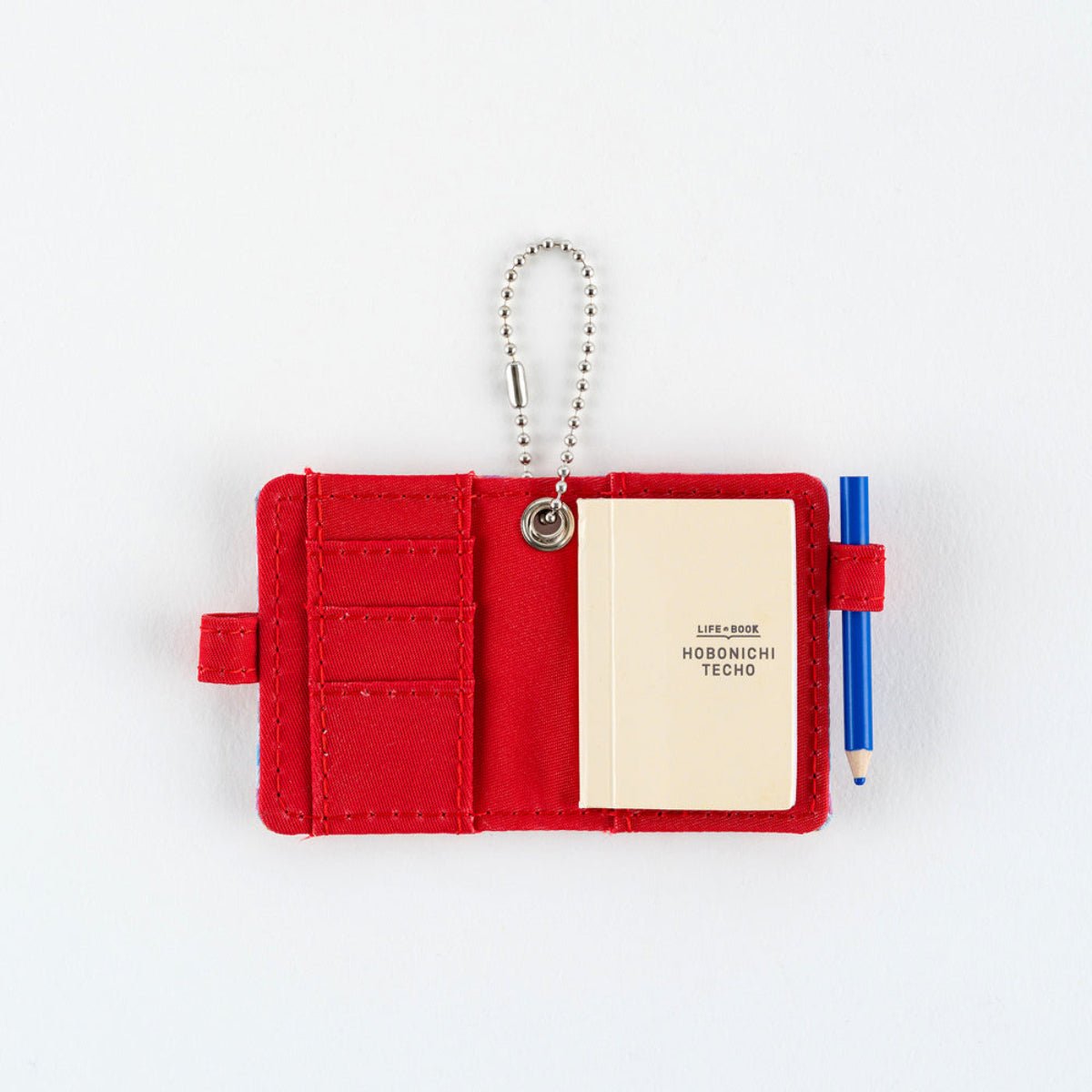 Hobonichi Techo Mini Keychain - Bright Plaid Notebook x Red Pen Loop - Pen Boutique Ltd
