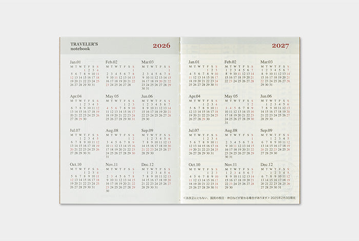Traveler's Notebook - 2026 Weekly (Passport Size)-Pen Boutique Ltd