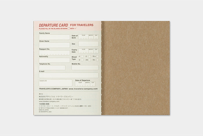 Traveler's Notebook - 2026 Weekly (Passport Size)-Pen Boutique Ltd