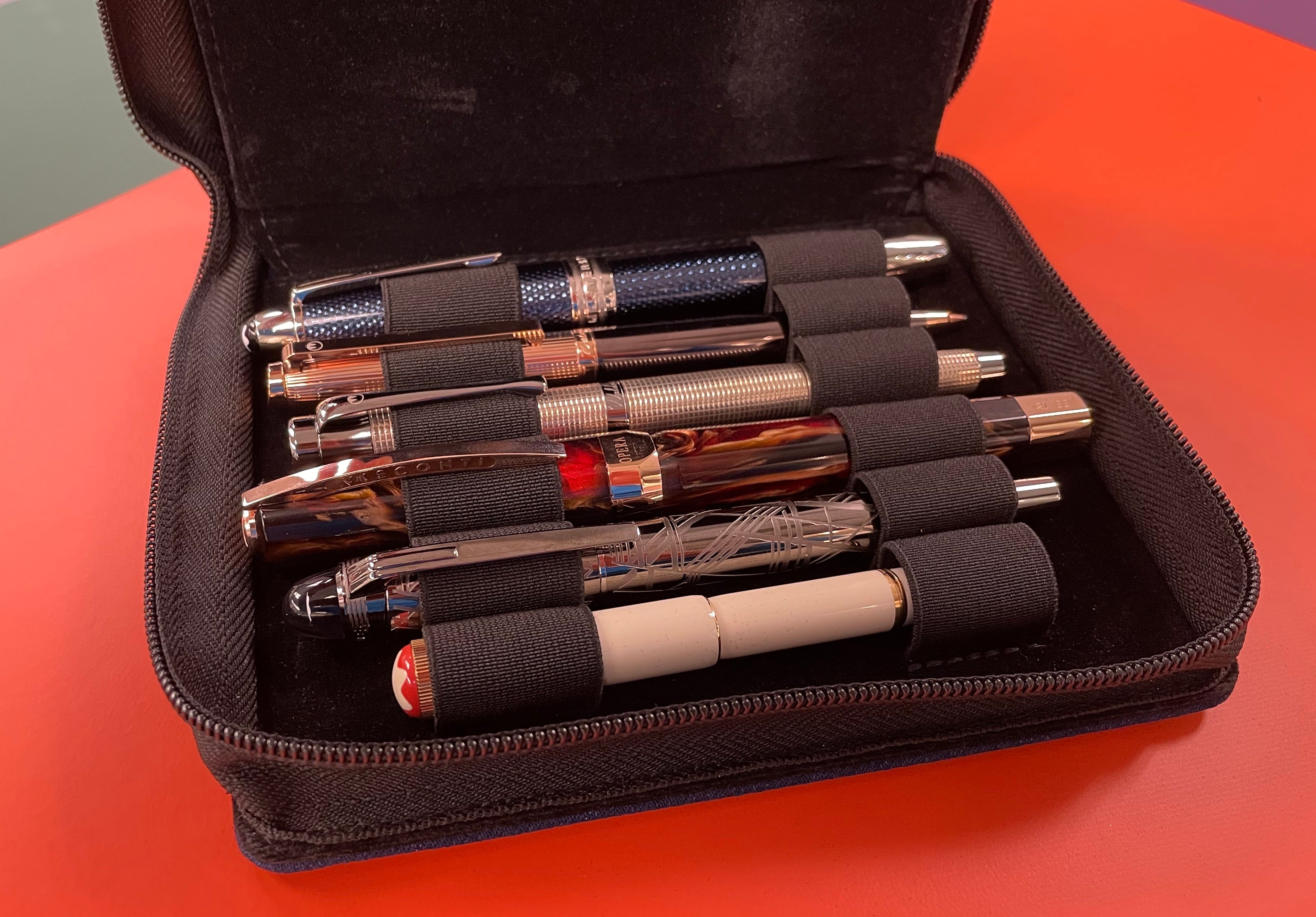 Girologio Cotton Denim Pen Case - 12 Zip-Pen Boutique Ltd