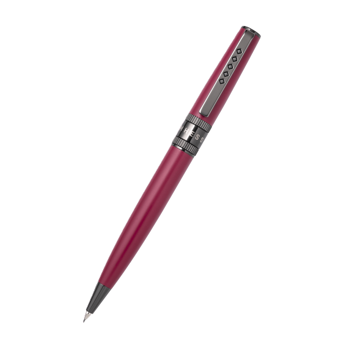 Tom Hessin Rebel "Jewellers Rouge" Mechanical Pencil – Gunmetal Trim - Pen Boutique Ltd