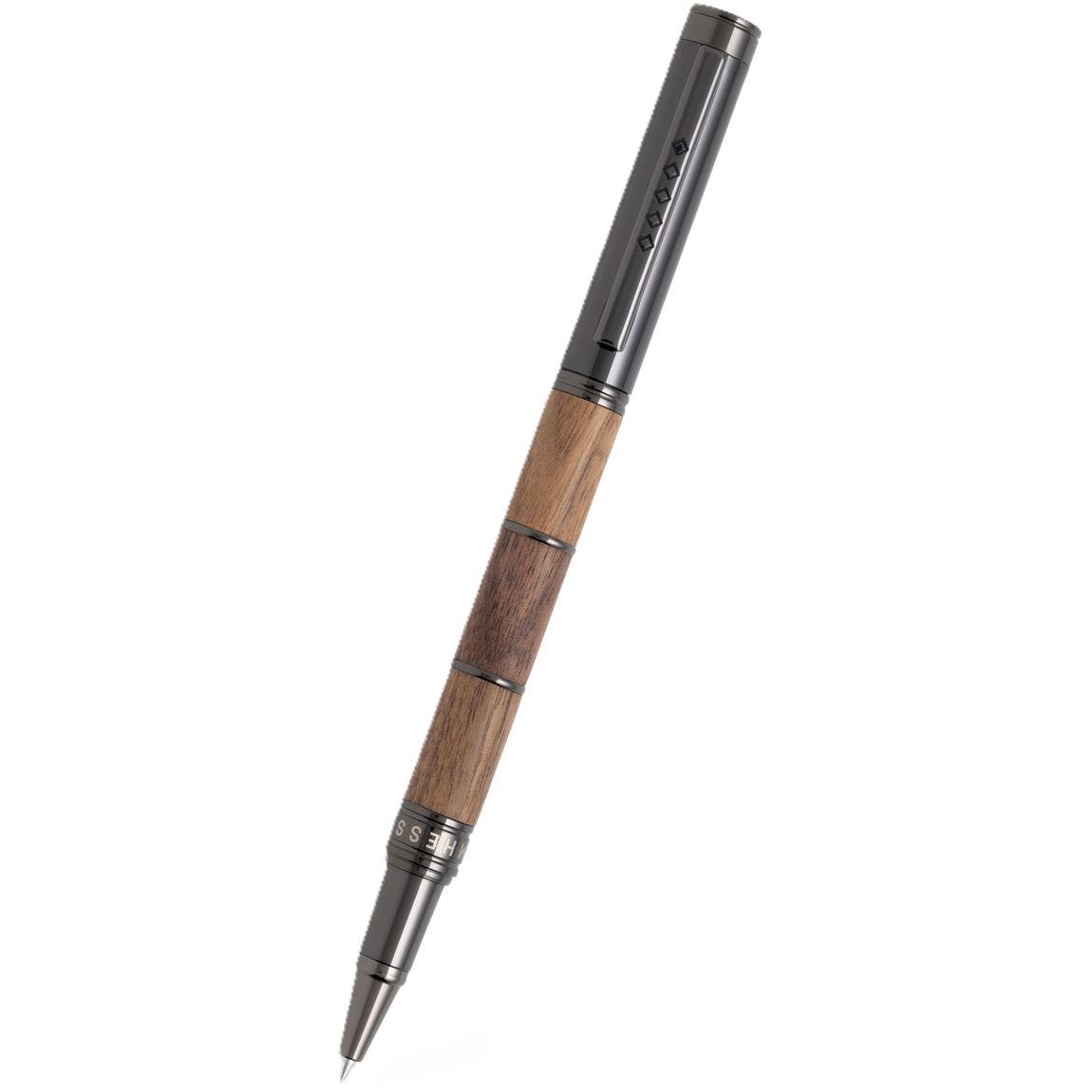 Tom Hessin Revolution Rustic Rollerball Pen – Walnut Wood Barrel & Gunmetal Trim-Pen Boutique Ltd