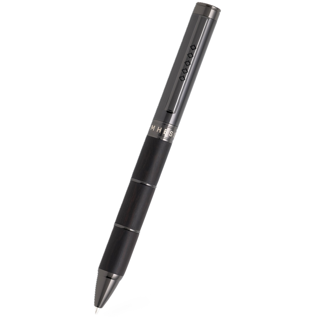 Tom Hessin Revolution Charcoal Ballpoint Pen Wooden Barrel & Gunmetal Trim-Pen Boutique Ltd