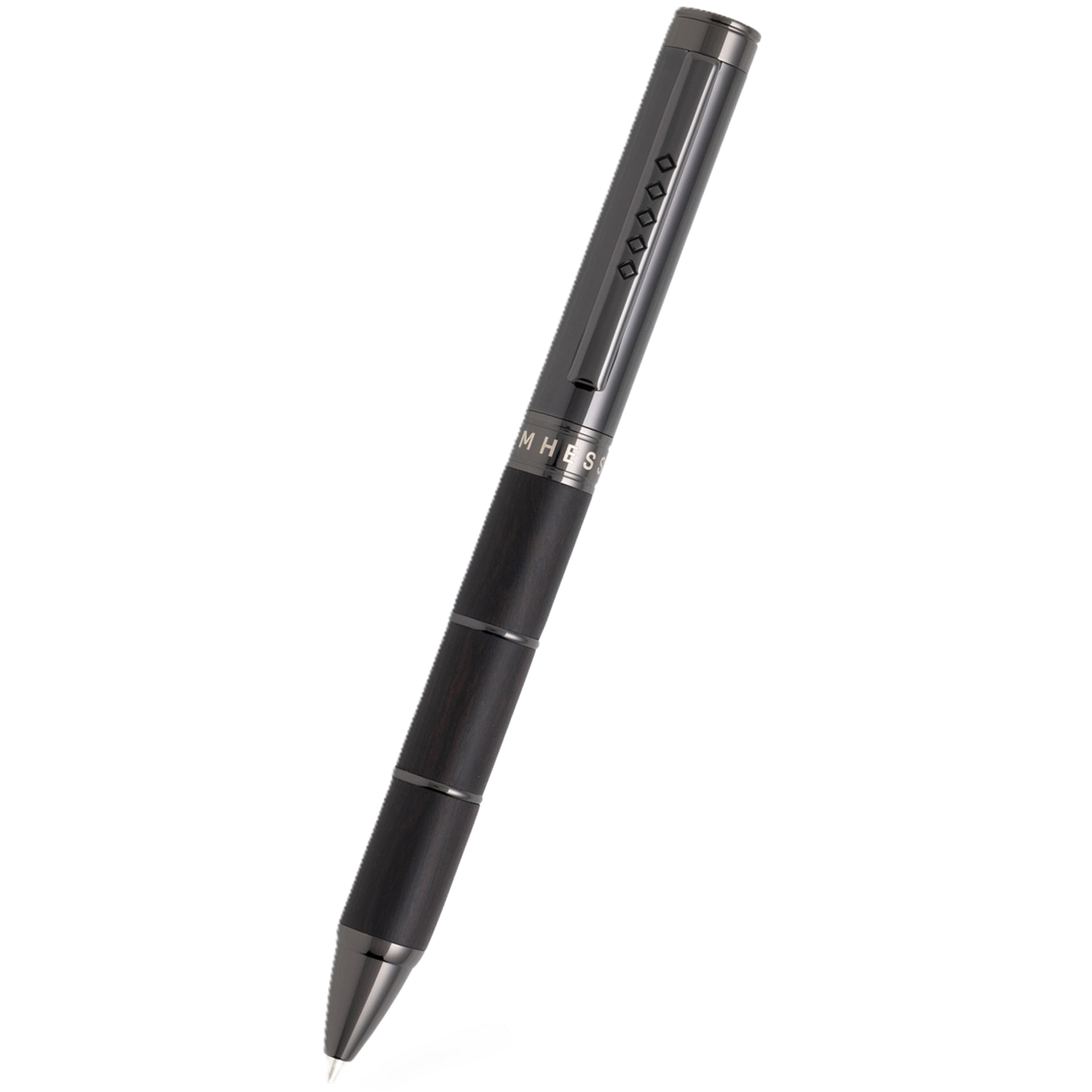 Tom Hessin Revolution Charcoal Ballpoint Pen Wooden Barrel & Gunmetal Trim-Pen Boutique Ltd