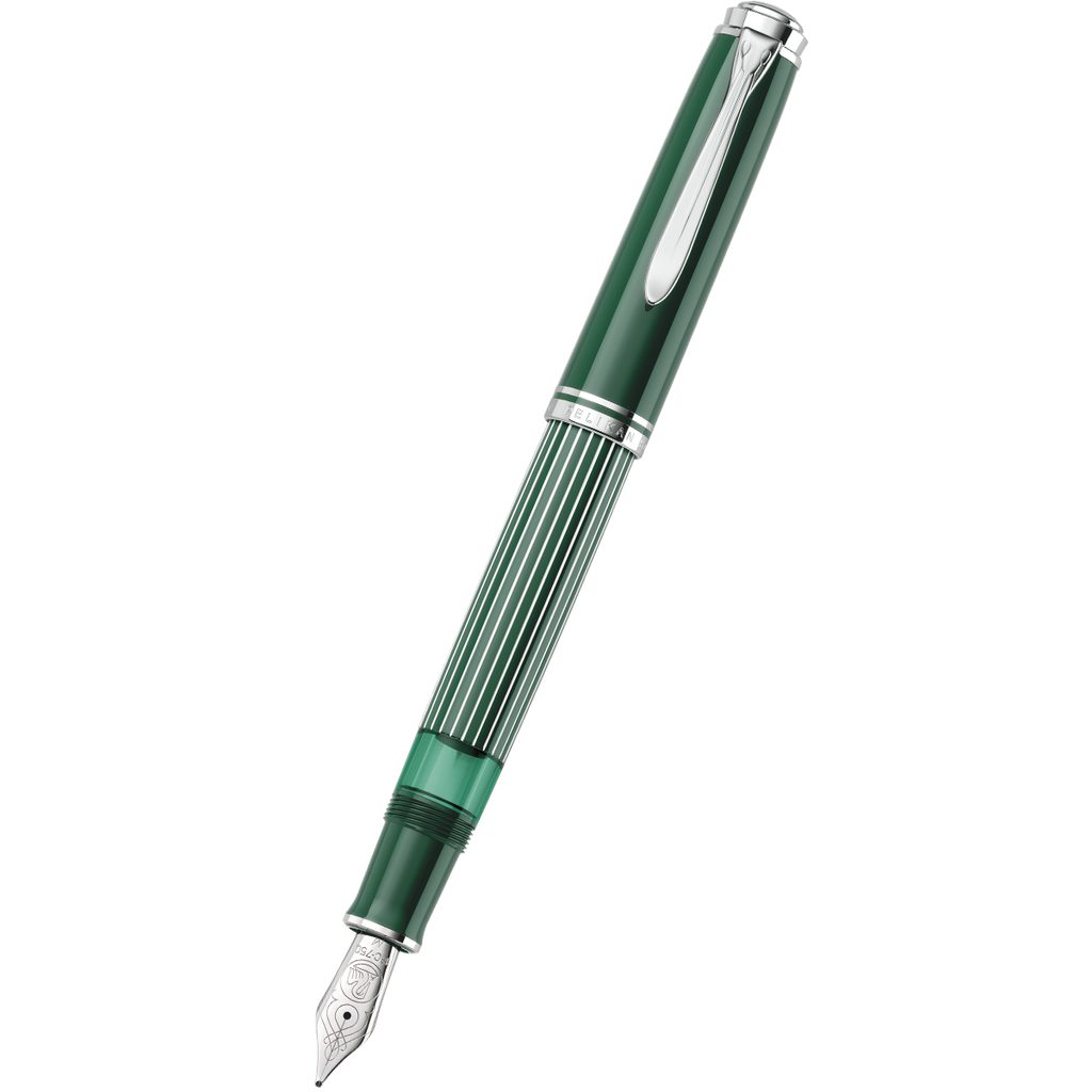 Pelikan Souveran Fountain Pen - M815 Metal Striped Green (Special Edition)