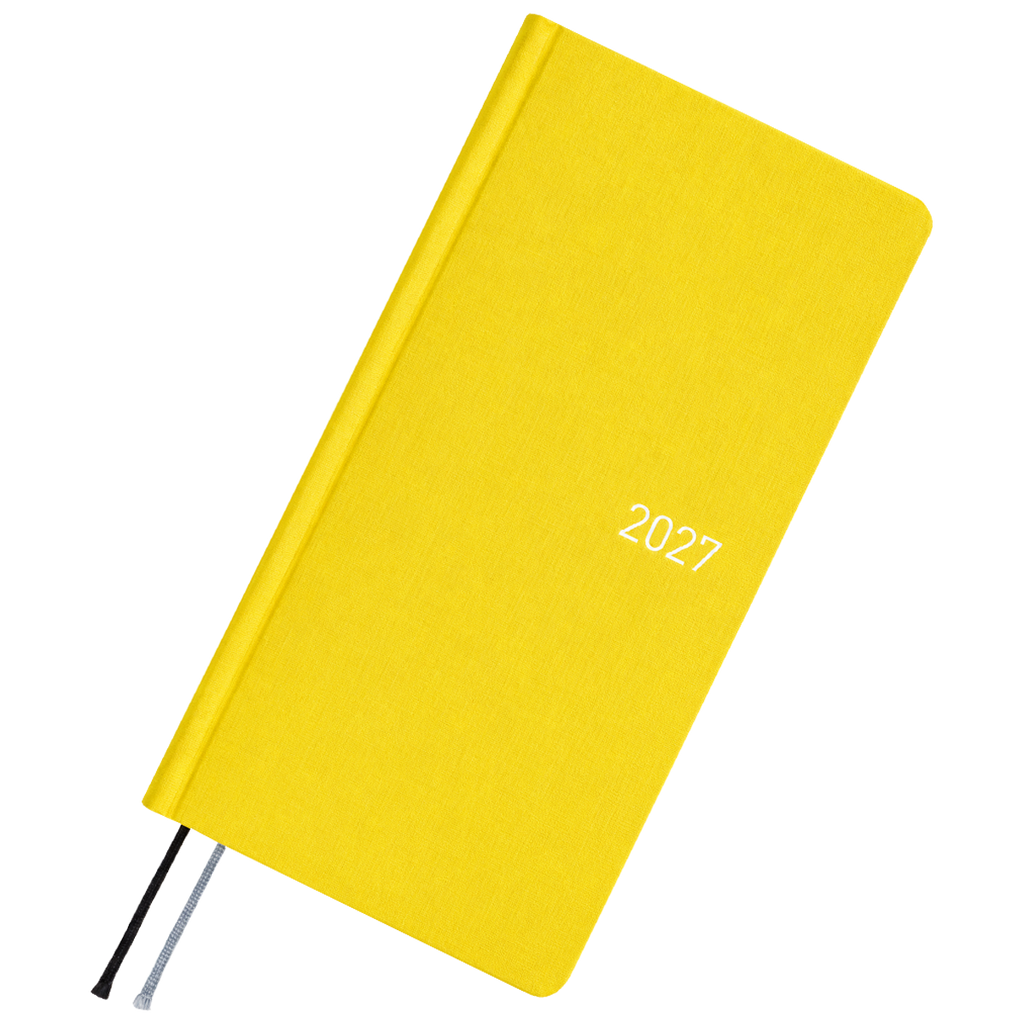 Hobonichi 2027 Mega Light Hard Cover English Book - Colors: Canaria Yellow -Tall & Slim (Weeks - January Start)-Pen Boutique Ltd