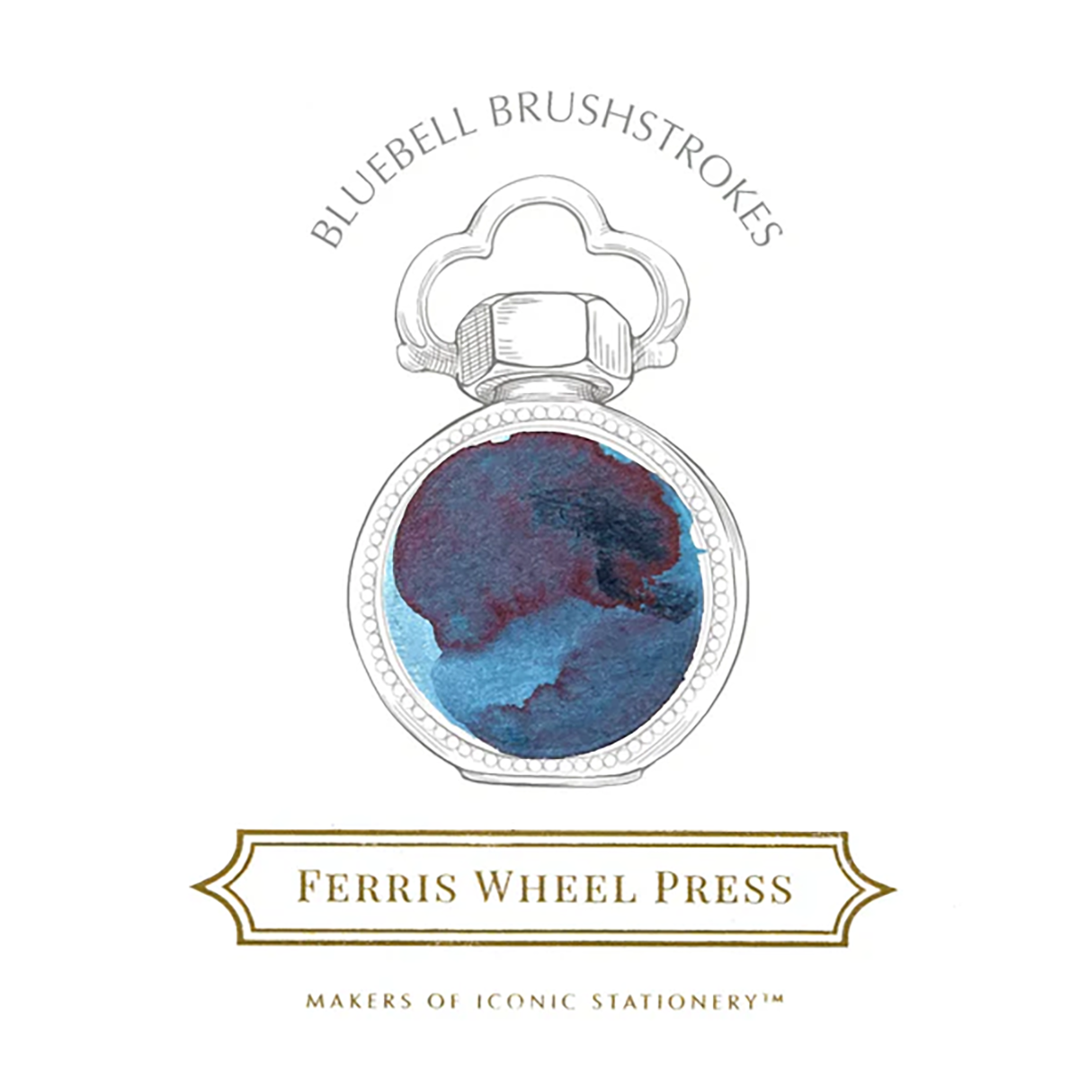 Ferris Wheel Press Ink Bottle - Bluebell Brushstrokes - 38ml-Pen Boutique Ltd