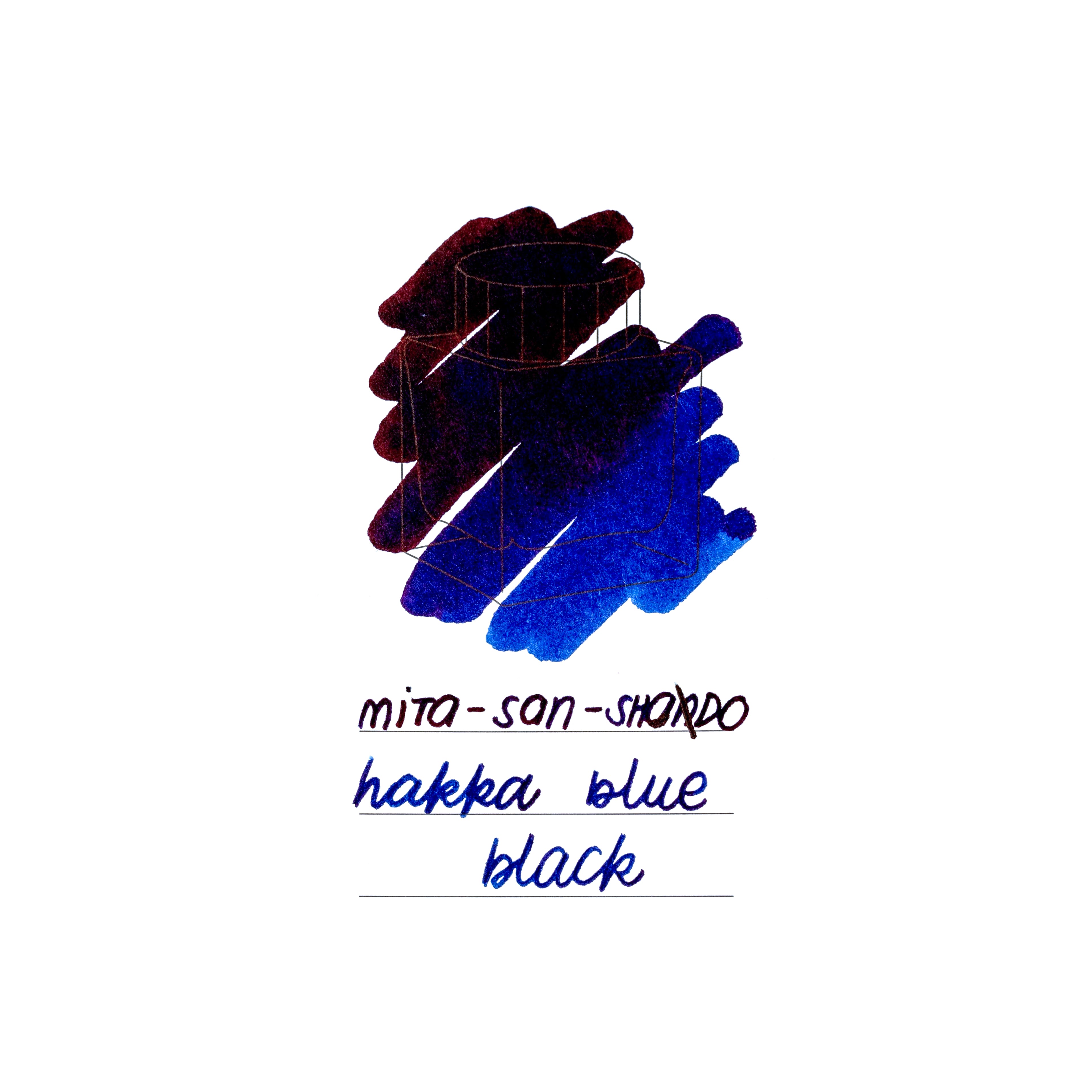 Mitasanshodo Traditional Scent Ink Bottle - Hakka Blue-Black - 55ml - Pen Boutique Ltd