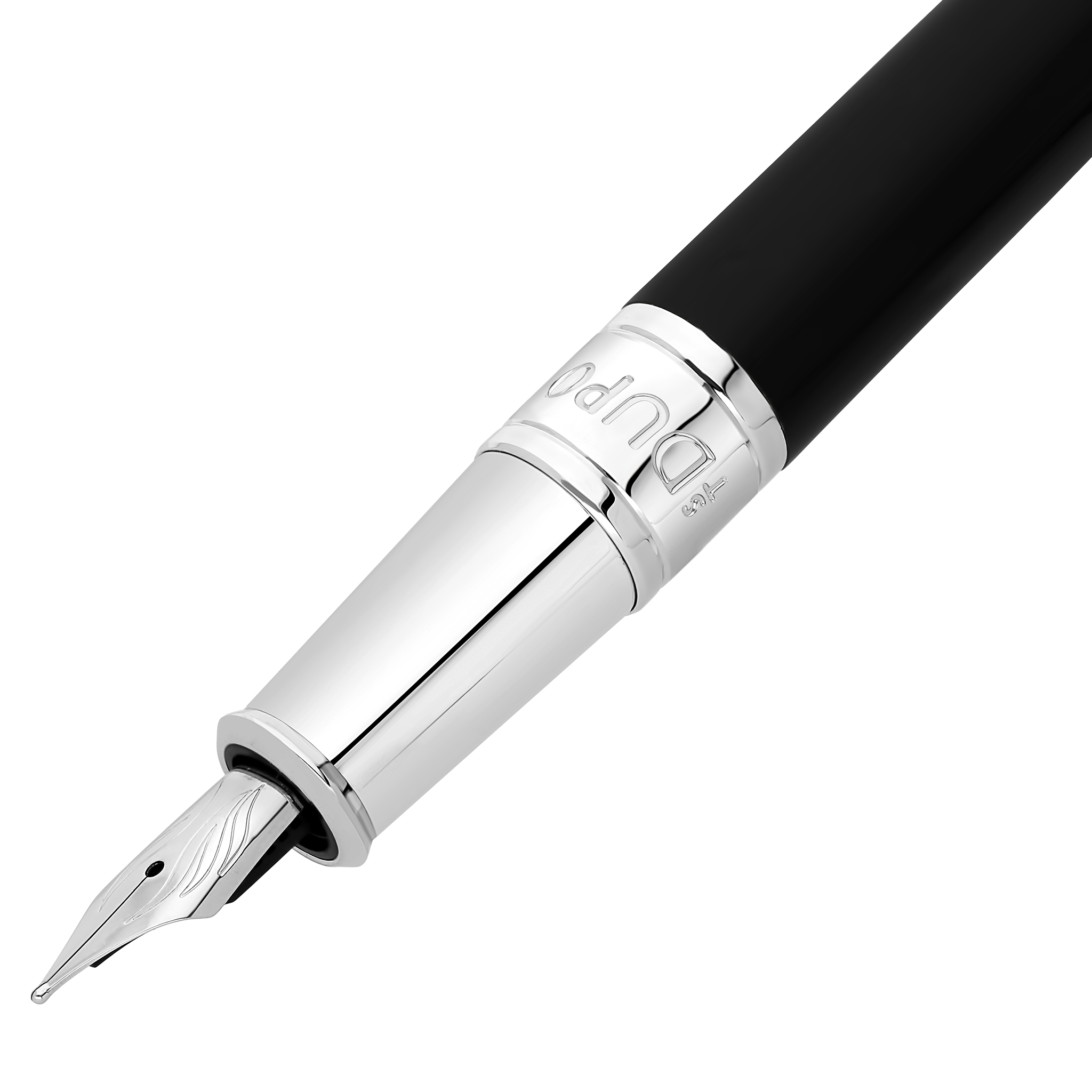 S T Dupont D-Initial Fountain Pen - Duotone - Chrome Trim-Pen Boutique Ltd
