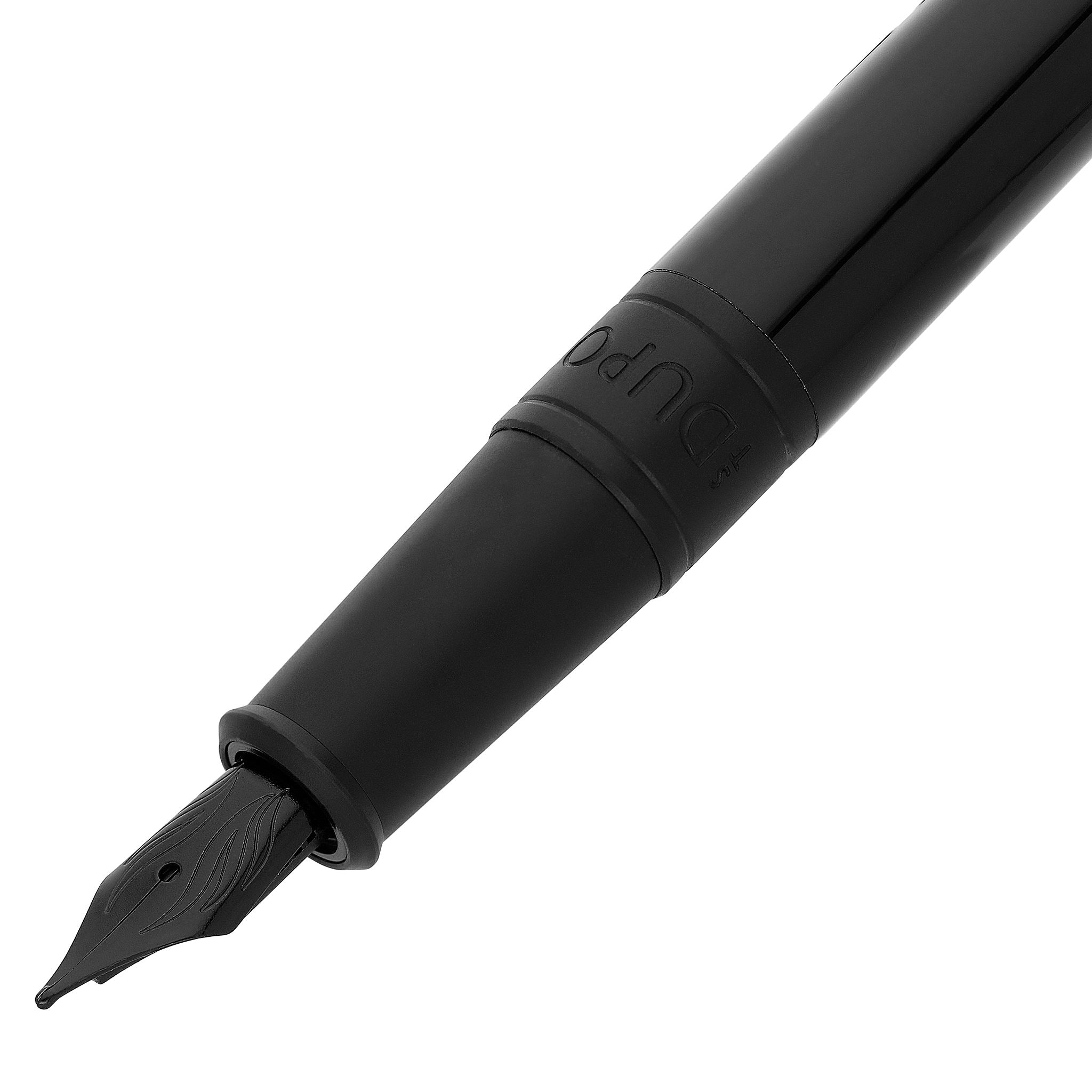 S T Dupont D-Initial Fountain Pen - Black - Matte Black Trim-Pen Boutique Ltd
