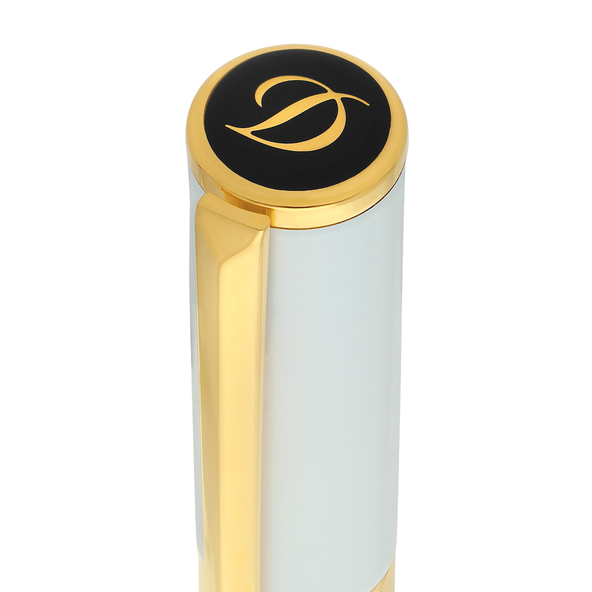 S T Dupont D-Initial Fountain Pen - White - Gold Trim-Pen Boutique Ltd