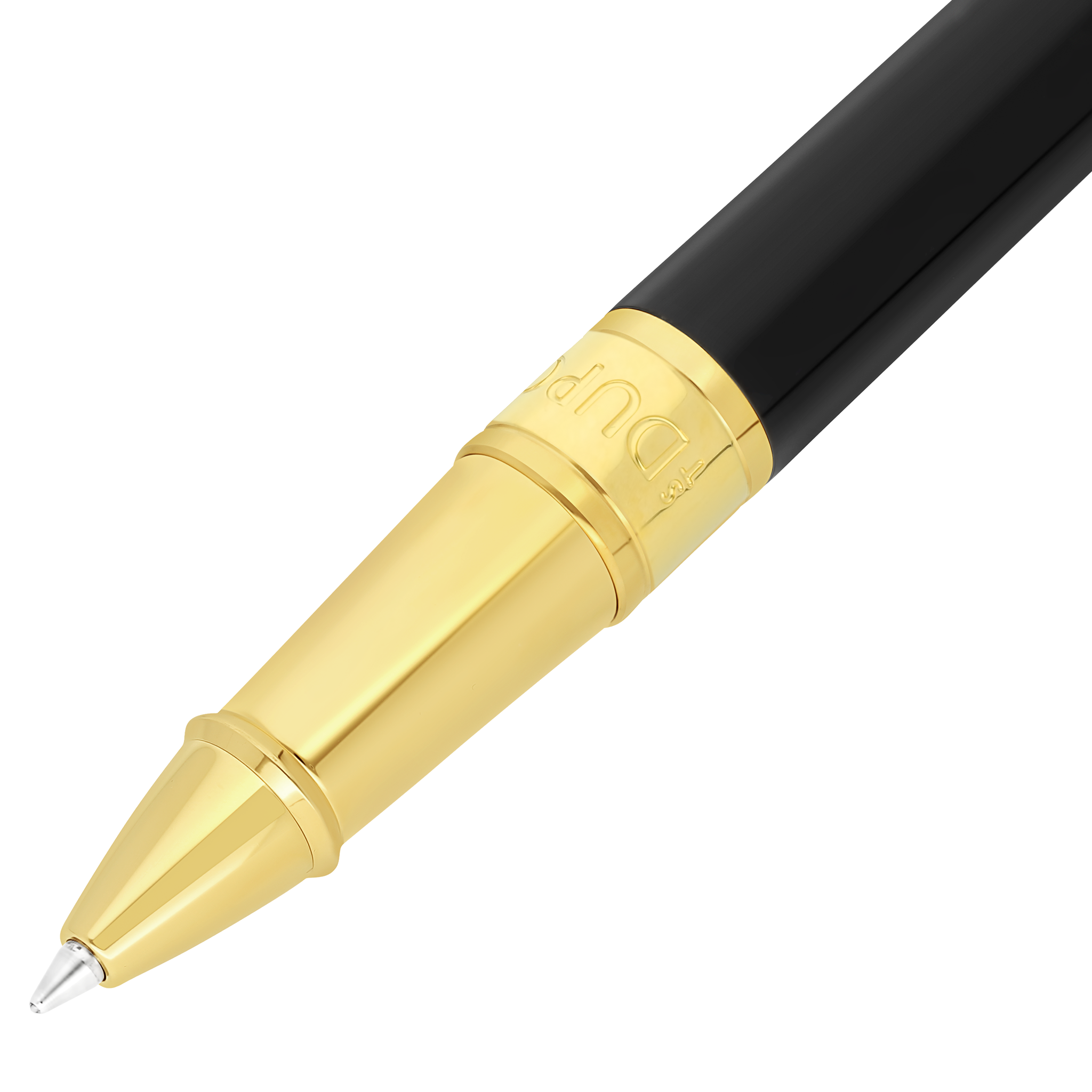 S T Dupont D-Initial Rollerball Pen - Black - Gold Trim-Pen Boutique Ltd