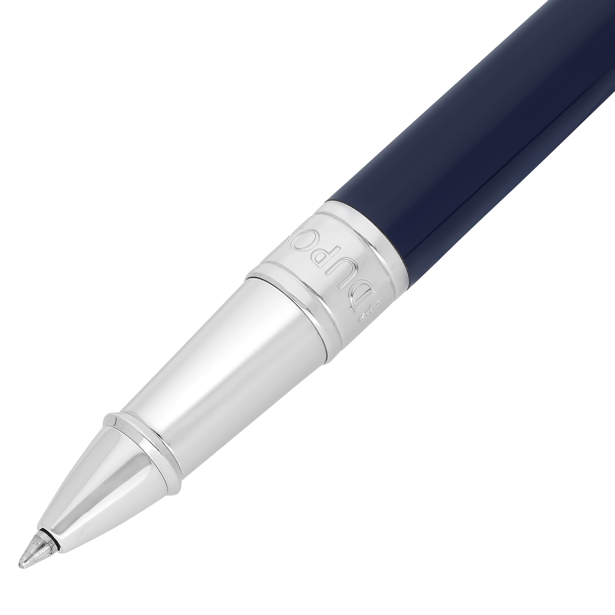 S T Dupont D-Initial Rollerball Pen - Blue - Chrome Trim-Pen Boutique Ltd